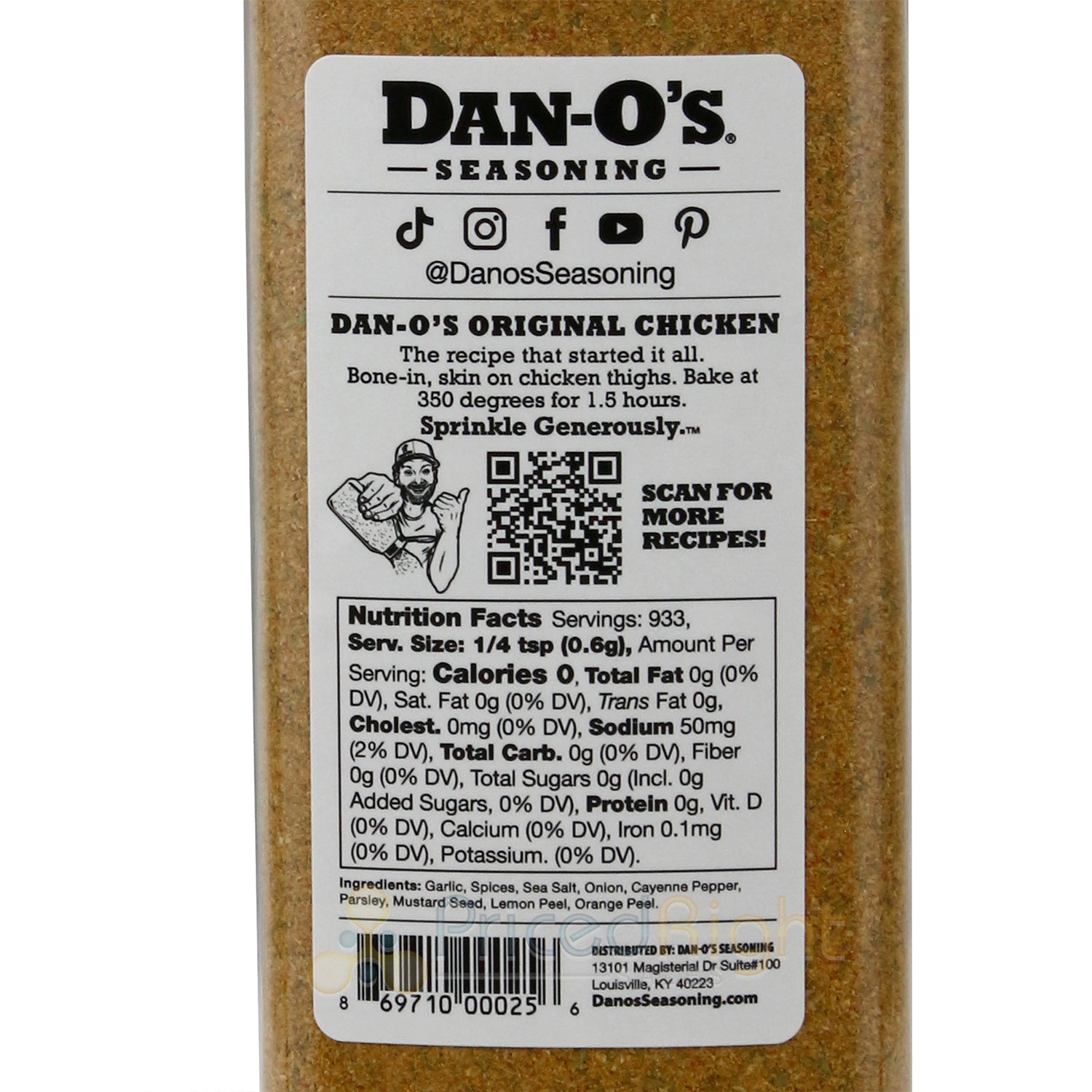 Dan-O's Spicy Original All-Purpose Low Sodium Seasoning Gluten-Free No MSG 20 Oz