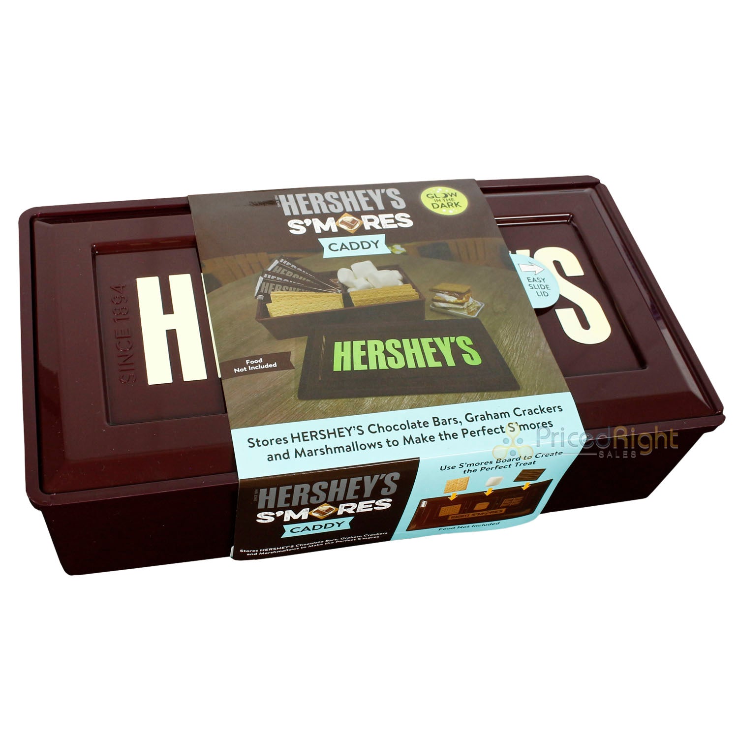 Hershey Personal S'mores Caddy Supply Storage Glow In the Dark BPA Free Brown