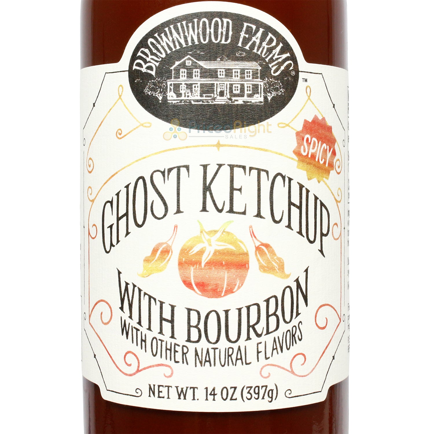 Brownwood Farms Spicy Ghost Ketchup with Bourbon Gluten Free Farm Fresh 14 oz