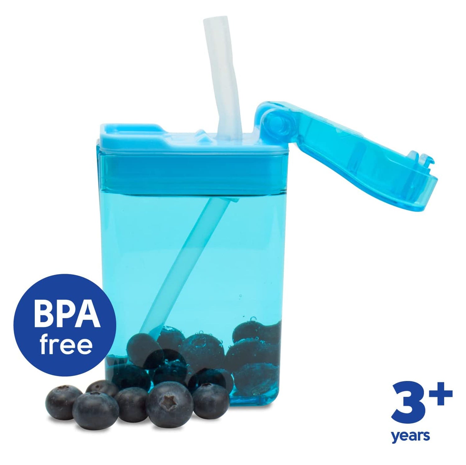 Kitchen Innovations Refillable Drink In The Box Anti-Leak BPA Free Blue 8 Oz