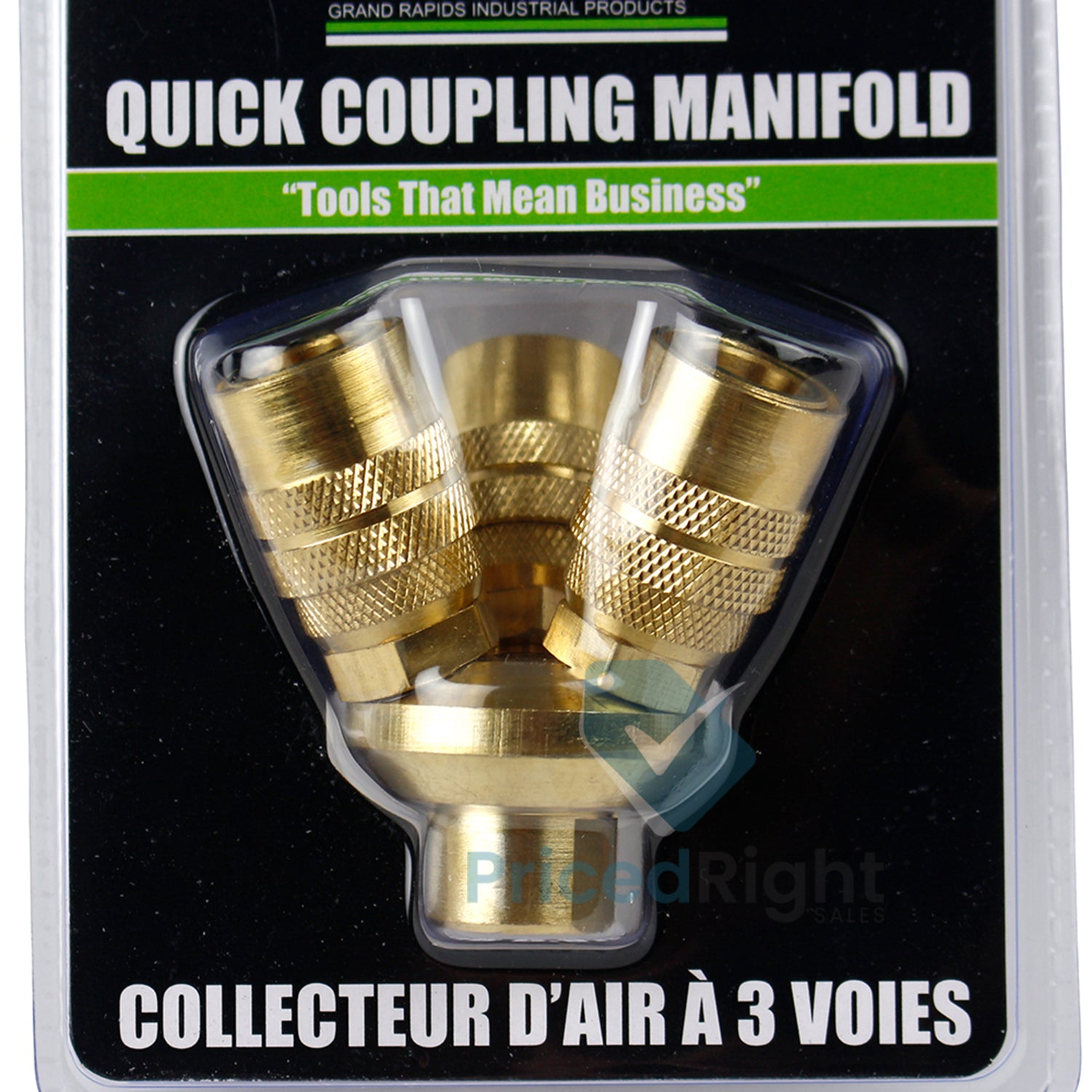 3 Way Air Hose Splitter Quick Coupler Manifold Air Inlet 1/4 Couplers Grip 10760