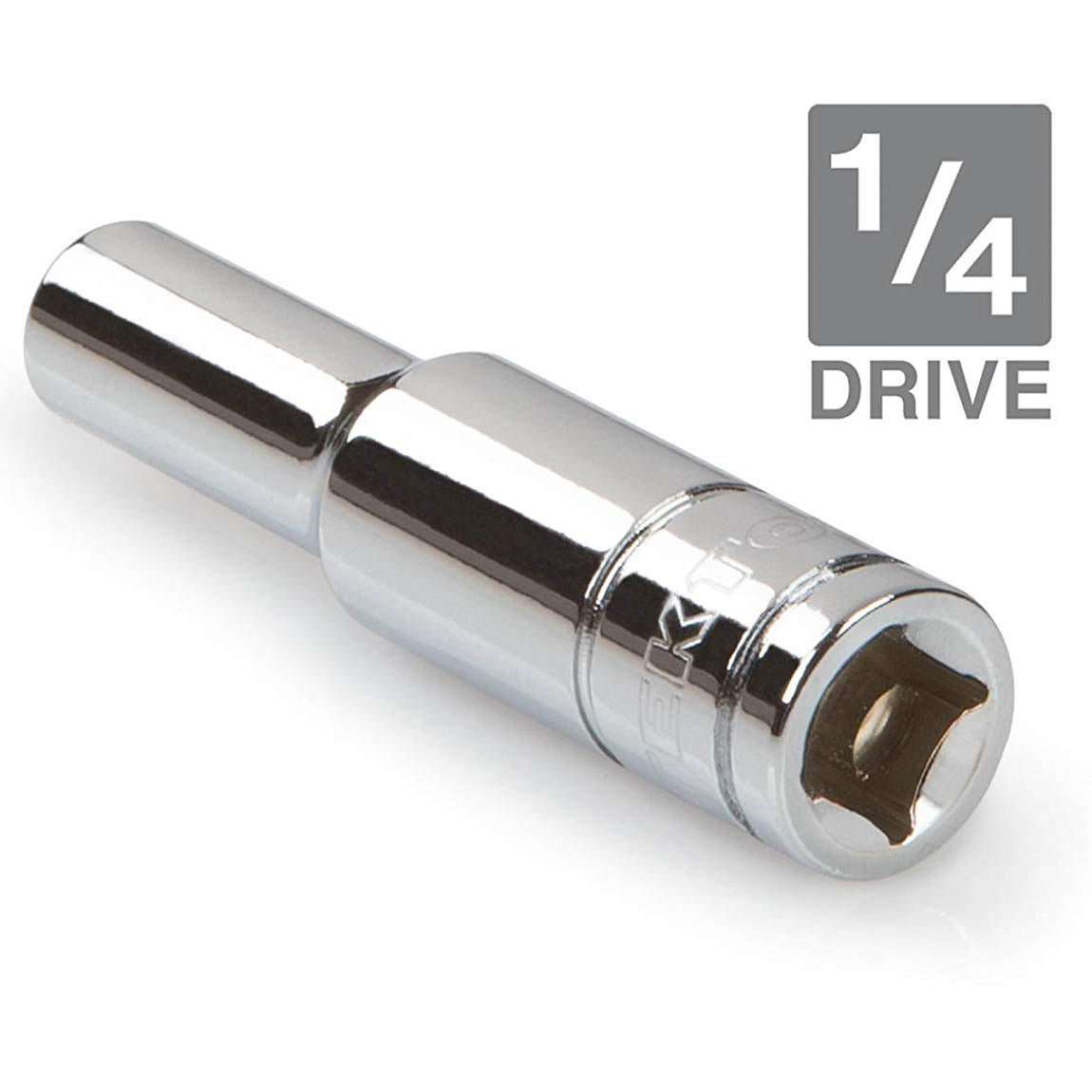 6 Point 1/4" Drive x 7/32" Deep Socket Chrome Finish Vanadium Steel Tekton 14119