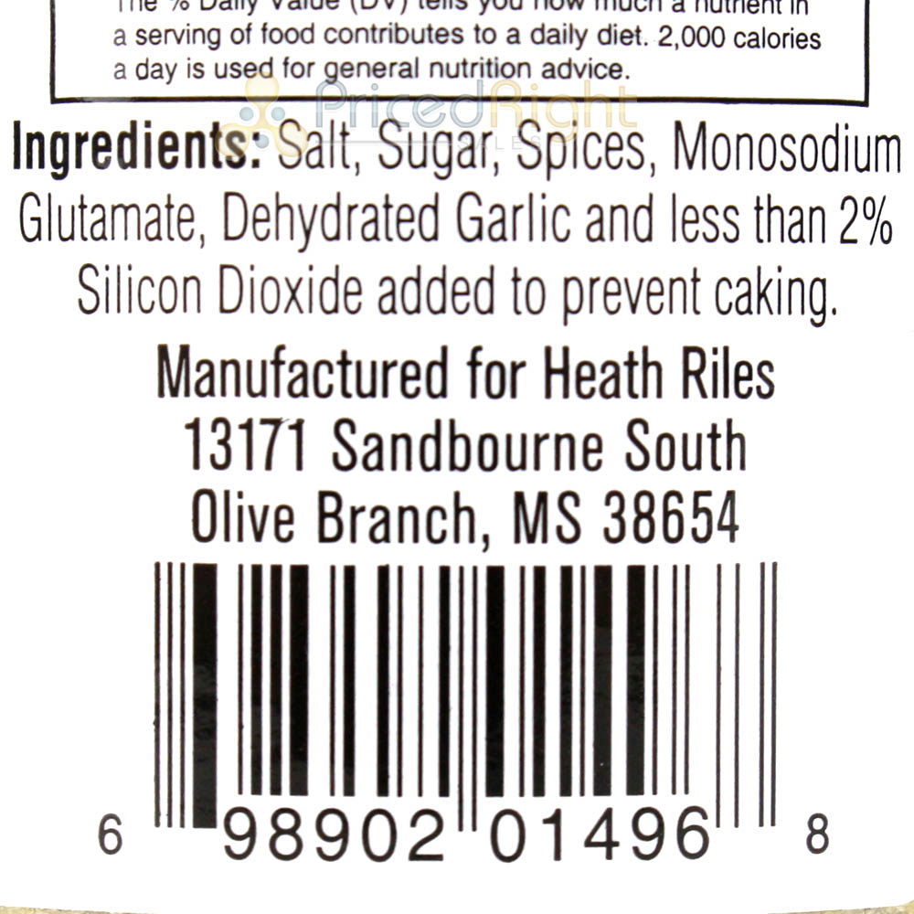 Heath Riles BBQ Authentic Garlic Jalapeno Rub 16 Oz Award Winning Championship