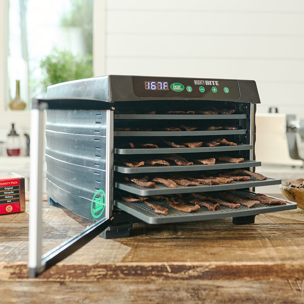 LEM Mighty Bite 6-Tray Dehydrator for Jerky Meat Vegetables Fruits 800W #1729