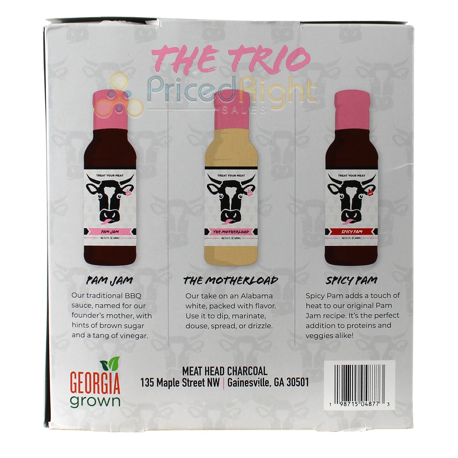 Meat Head Signature BBQ Sauce 3 Pack Gift Set Gluten Free No MSG 1987150488773