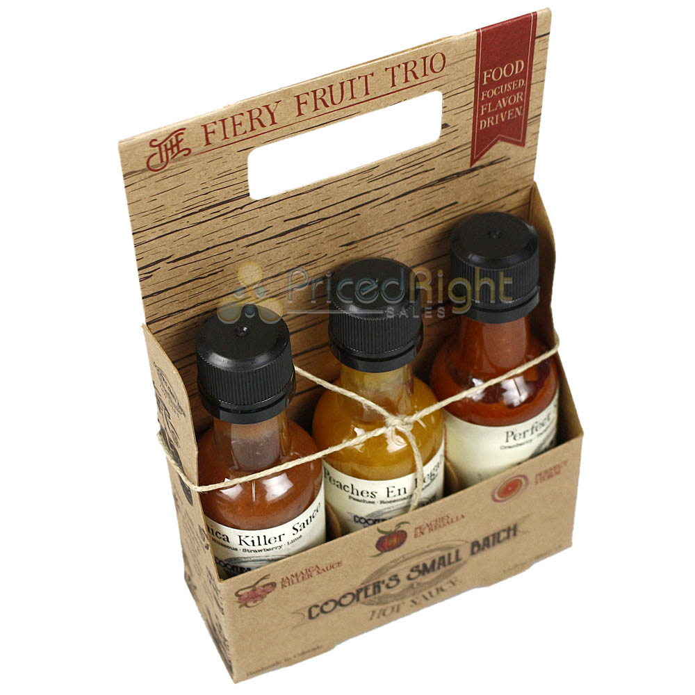 Fiery Fruit Trio Hot Sauce Variety Pack Mild Medium Hot Cooper's Small Batch