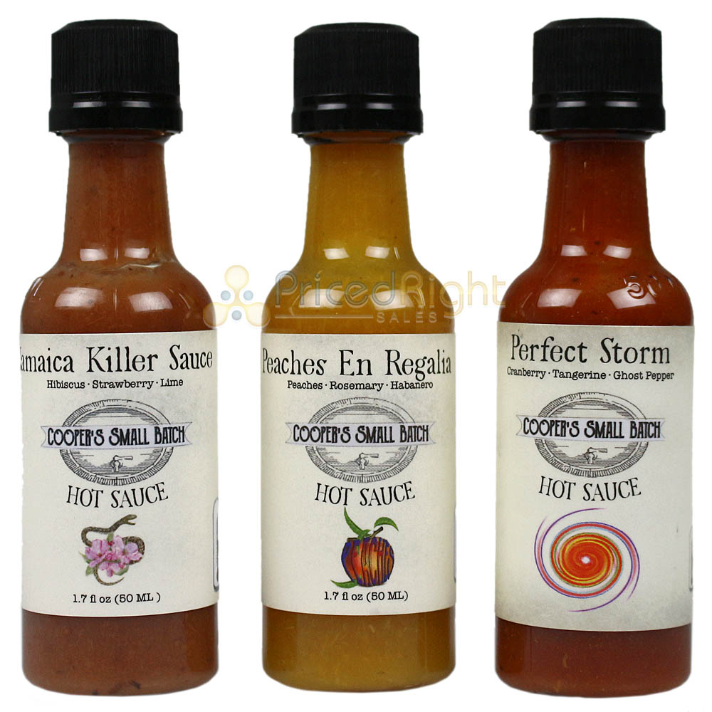 Fiery Fruit Trio Hot Sauce Variety Pack Mild Medium Hot Cooper's Small Batch