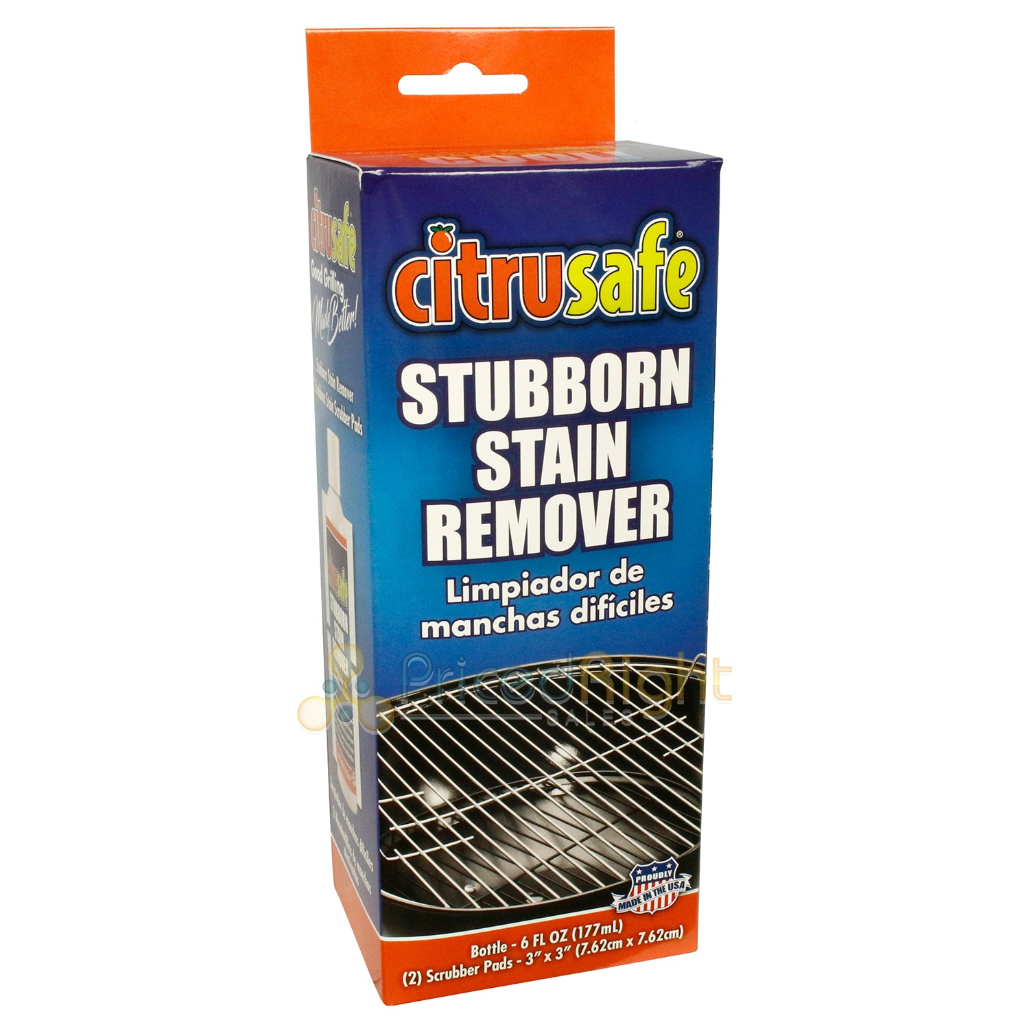 Citrusafe Stubborn Stain Remover Grill Cleaner with 2 Scrubber Pads 6 Fl Oz