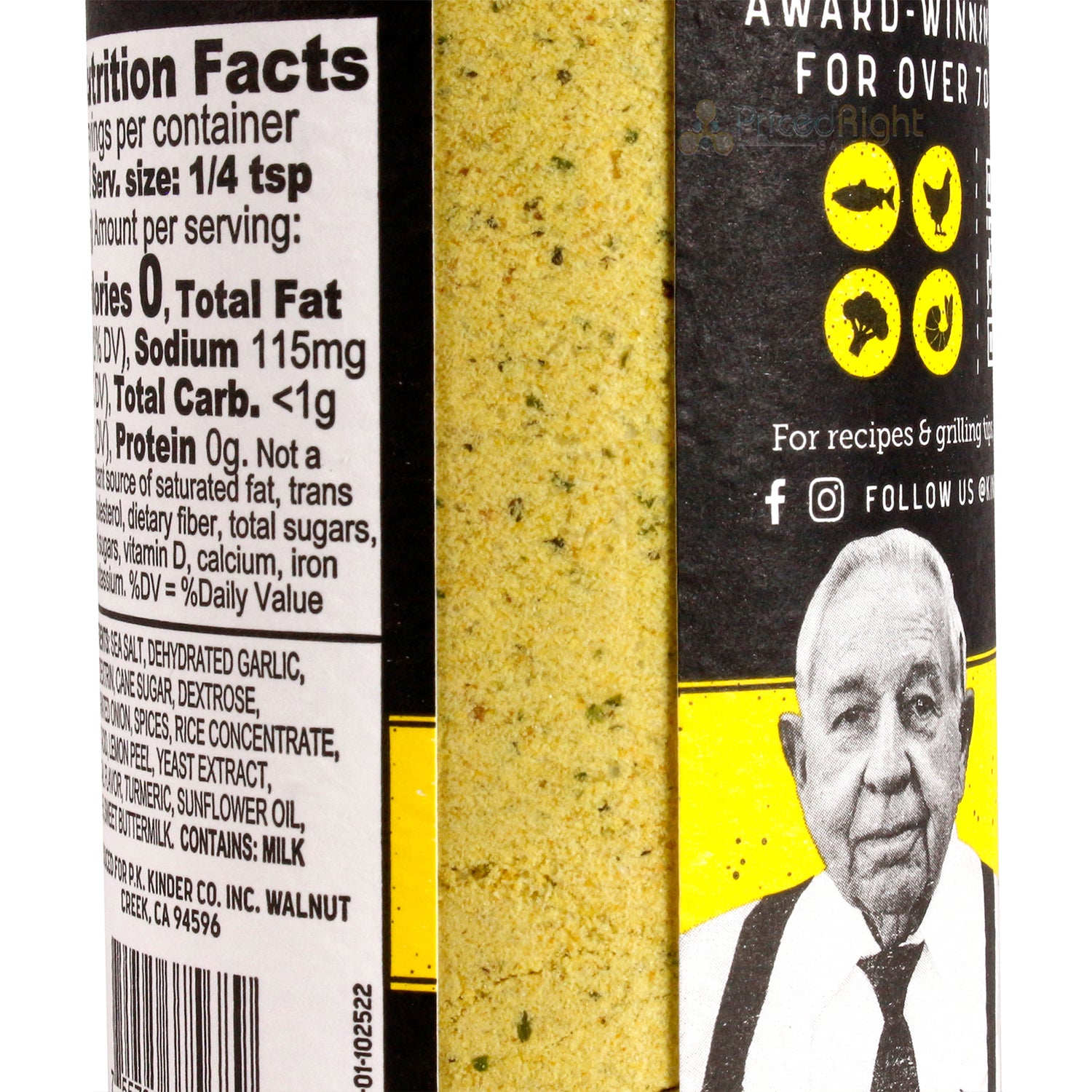 Kinder's Lemon Butter Garlic Handcrafted Seasoning Premium Ingredients 5.6 Oz