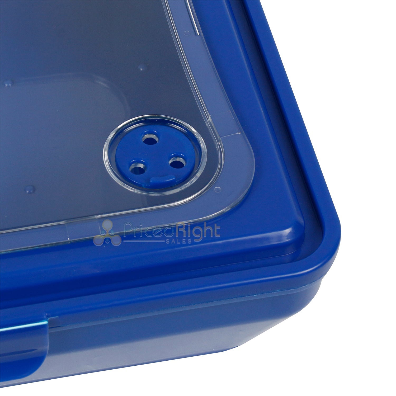 Mr. Bar-B-Q Cook Carry & Serve Container With Lid & Steam Release BPA Free Blue