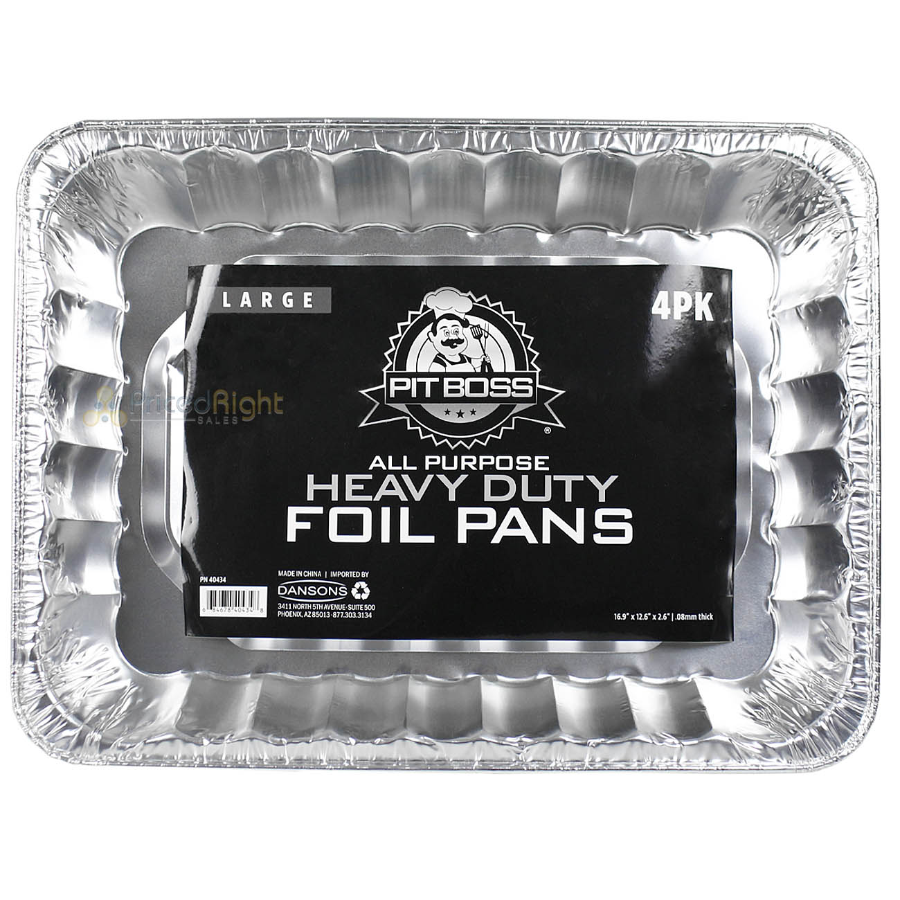 Pit Boss 16.9" x 12.6" x 2.6" All Purpose Foil Pans Heavy Duty 4 Pack 40434