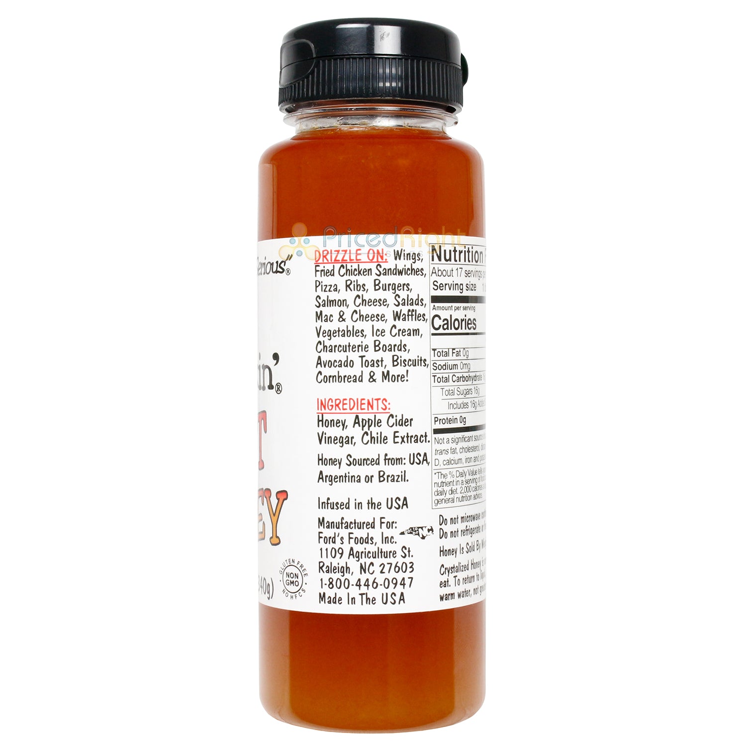 Bone Suckin' Hot Honey Spicy and Sweet Gluten Free Non GMO No HFCS 12 Ounce