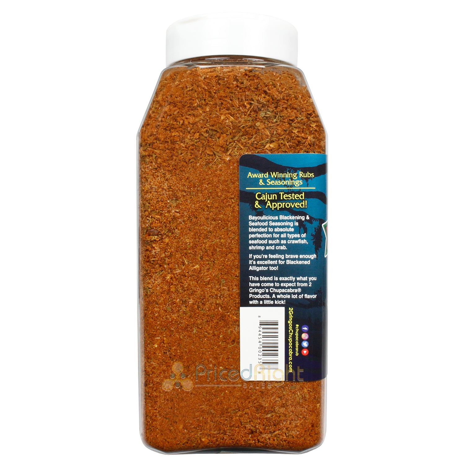 2 Gringos Chupacabra Bayoulicious Blend BBQ Blackening & Seafood Seasoning 25 Oz