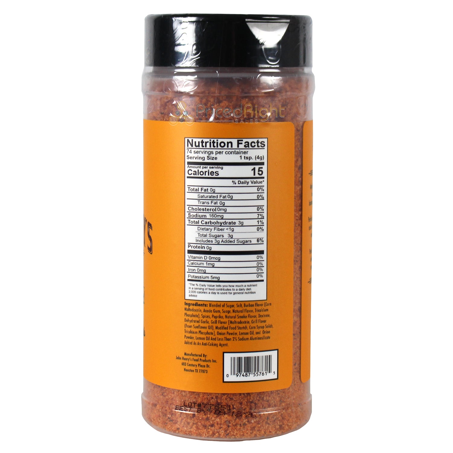 John Henry's Store Smokey Bourbon Rub Seasoning 10.5 Oz Bottle All Purpose 55761