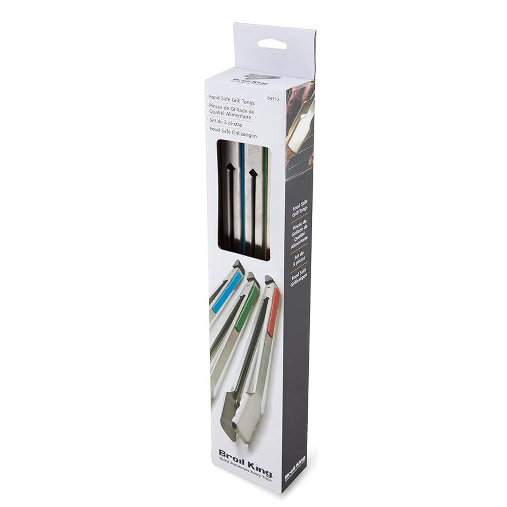 Broil King Baron Tong 3 Piece Color Coded Stainless Steel 64312