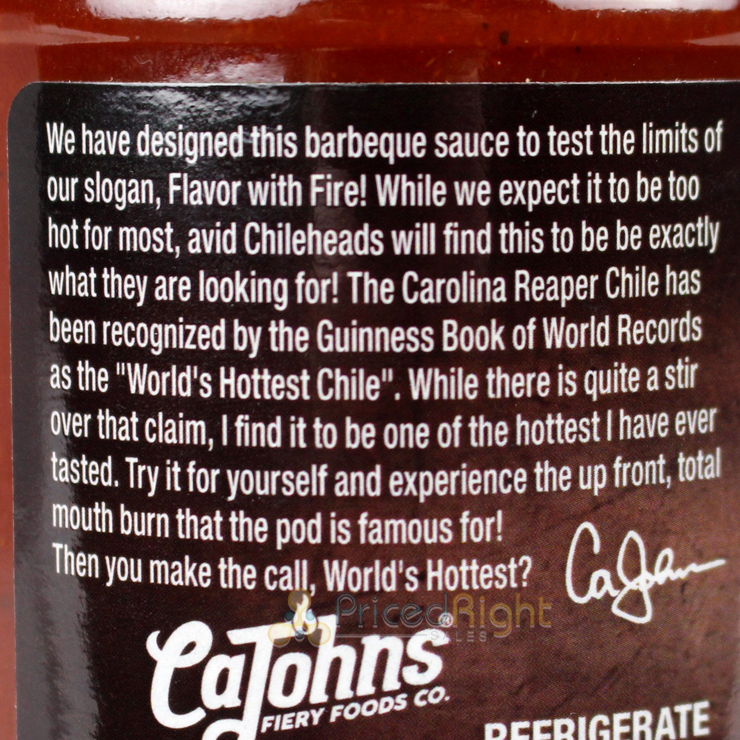CaJohns The Reaper Barbecue Sauce 16 Oz Carolina Reaper Pepper 6513