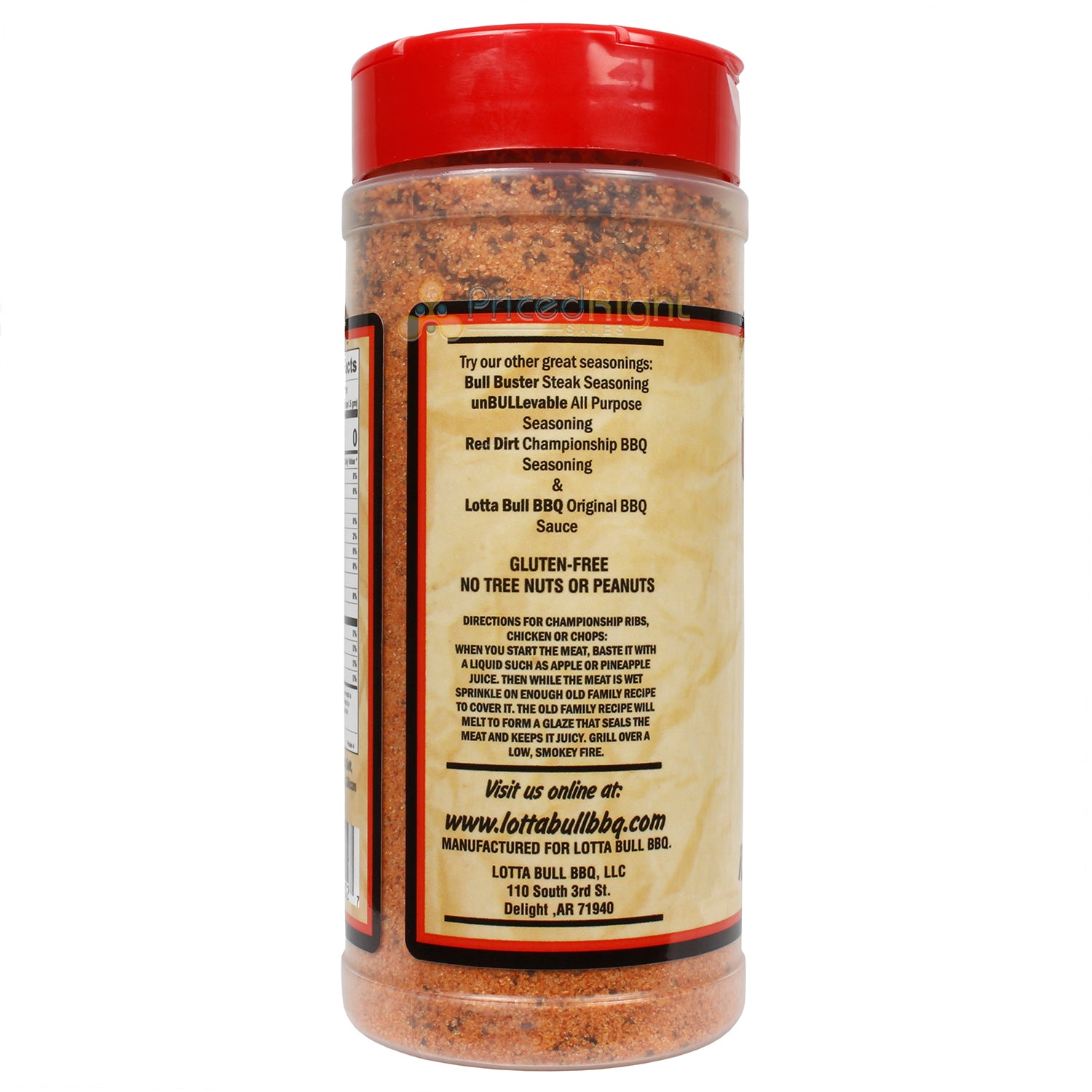 Lotta Bull BBQ Old Family Recipe Rib & Chicken Seasoning Gluten Free 14.4 Oz