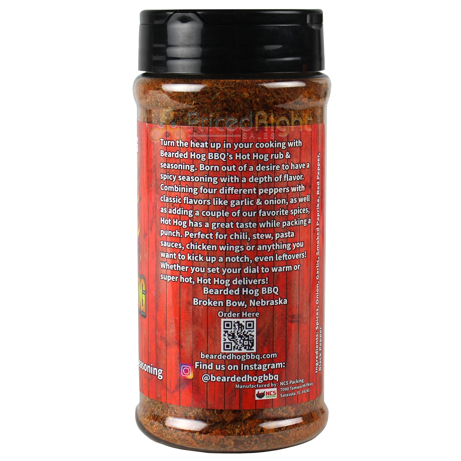 Bearded Hog BBQ Hot Hog Spicy All Purpose Rub & Seasoning 9.2 Oz 694685184102