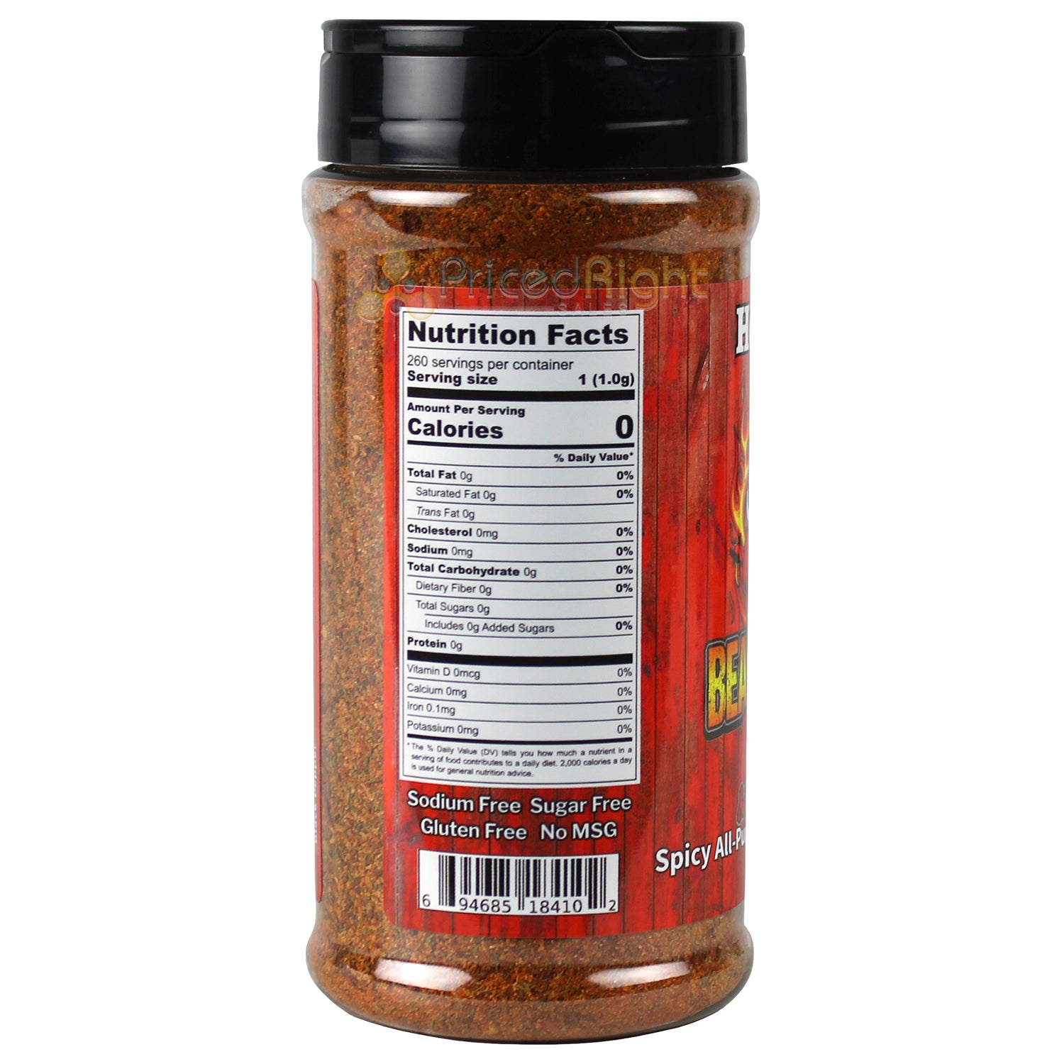 Bearded Hog BBQ Hot Hog Spicy All Purpose Rub & Seasoning 9.2 Oz 694685184102