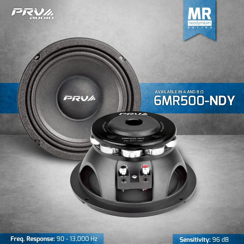 PRV 6.5" Mid-Range High Output Loudspeaker 250W RMS 8 Ohm Neodymium 6MR500-NDY-8