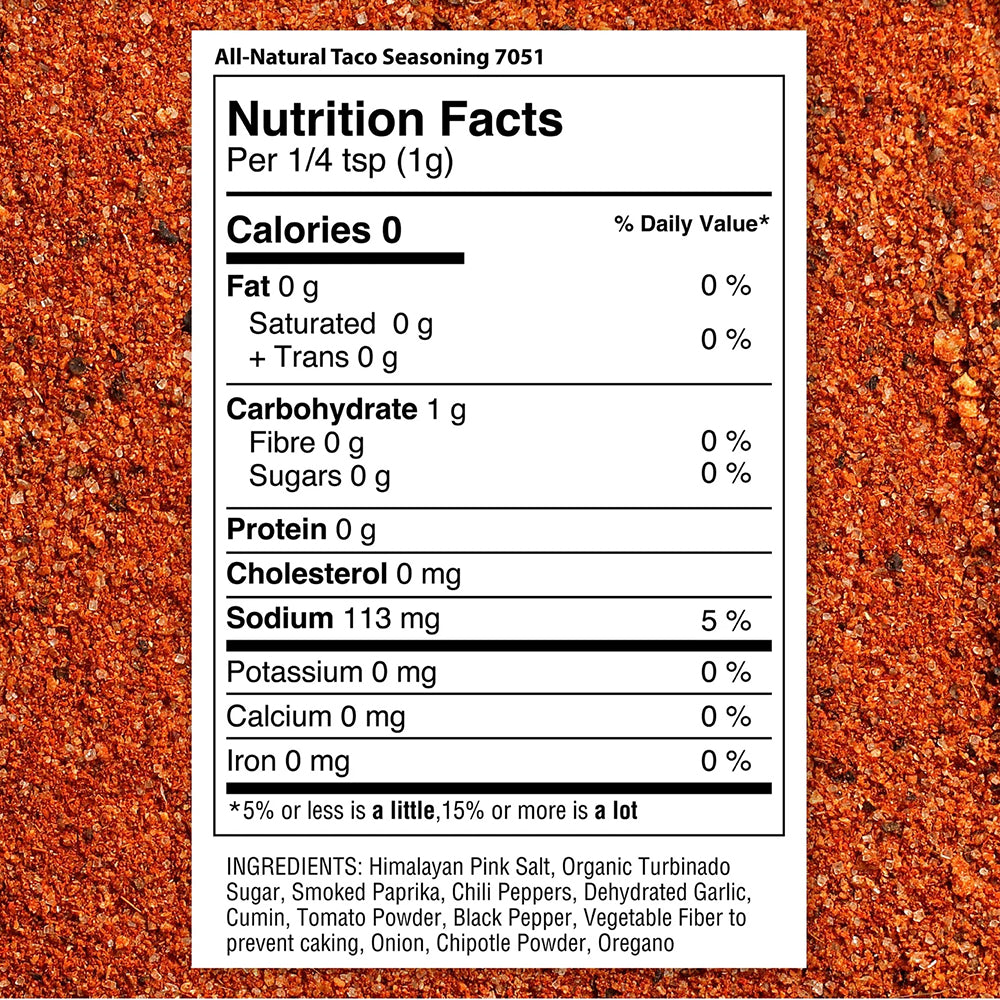 The Spice Lab Taco Seasoning 5 Oz Gluten Free Kosher All Natural 7051-PJ4-STR