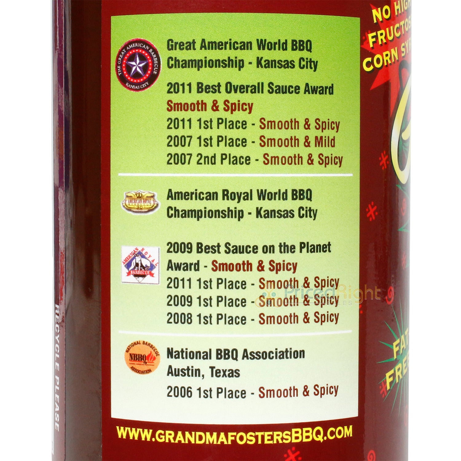 Grandma Foster's Homestyle Smooth and Mild Bar-B-Que Sauce Gluten Free 20.5 Oz