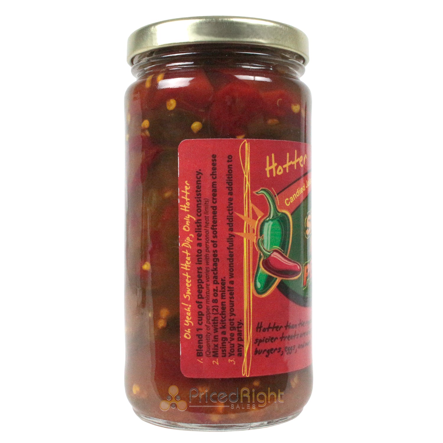 Sweet Heat Hotter Candied Jalapeno Peppers Fat-Free 12oz Jar