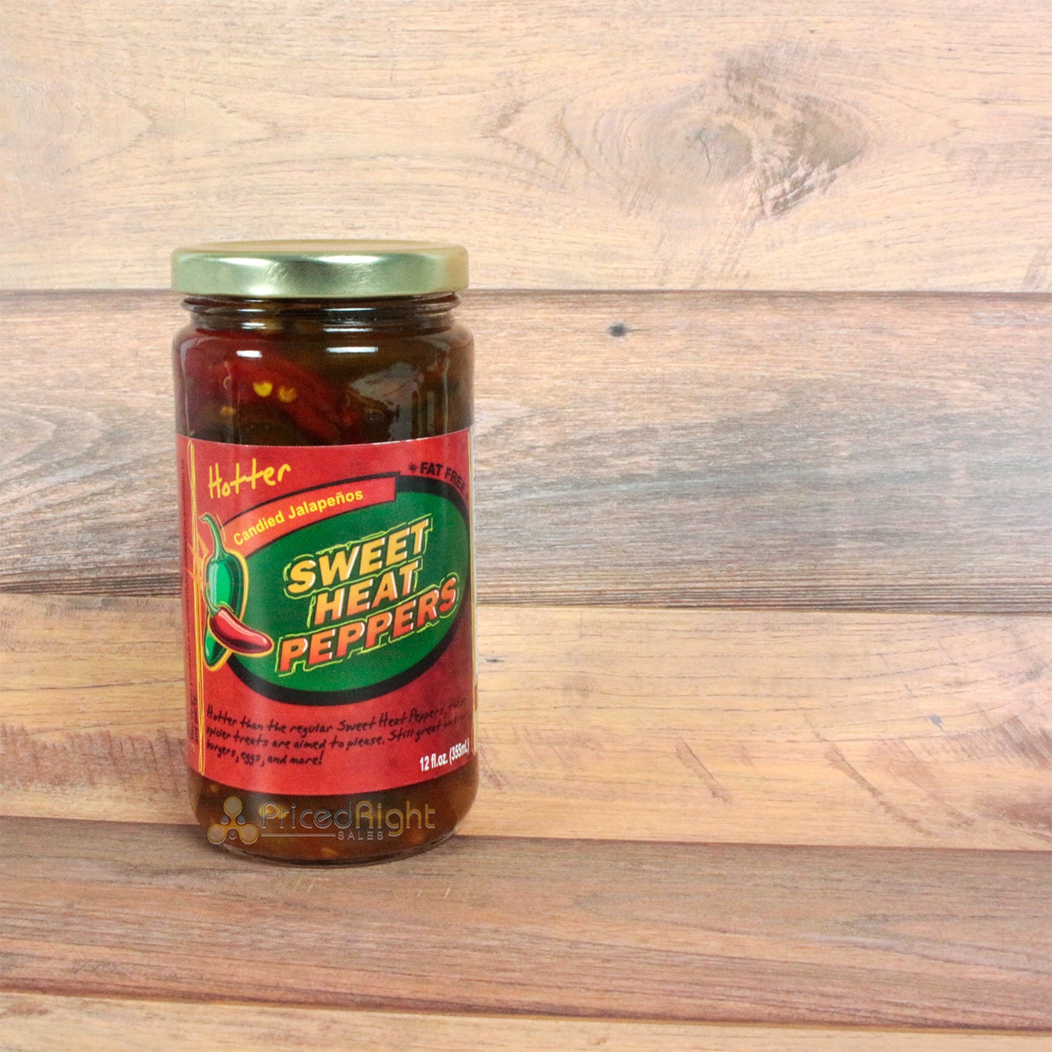 Sweet Heat Hotter Candied Jalapeno Peppers Fat-Free 12oz Jar