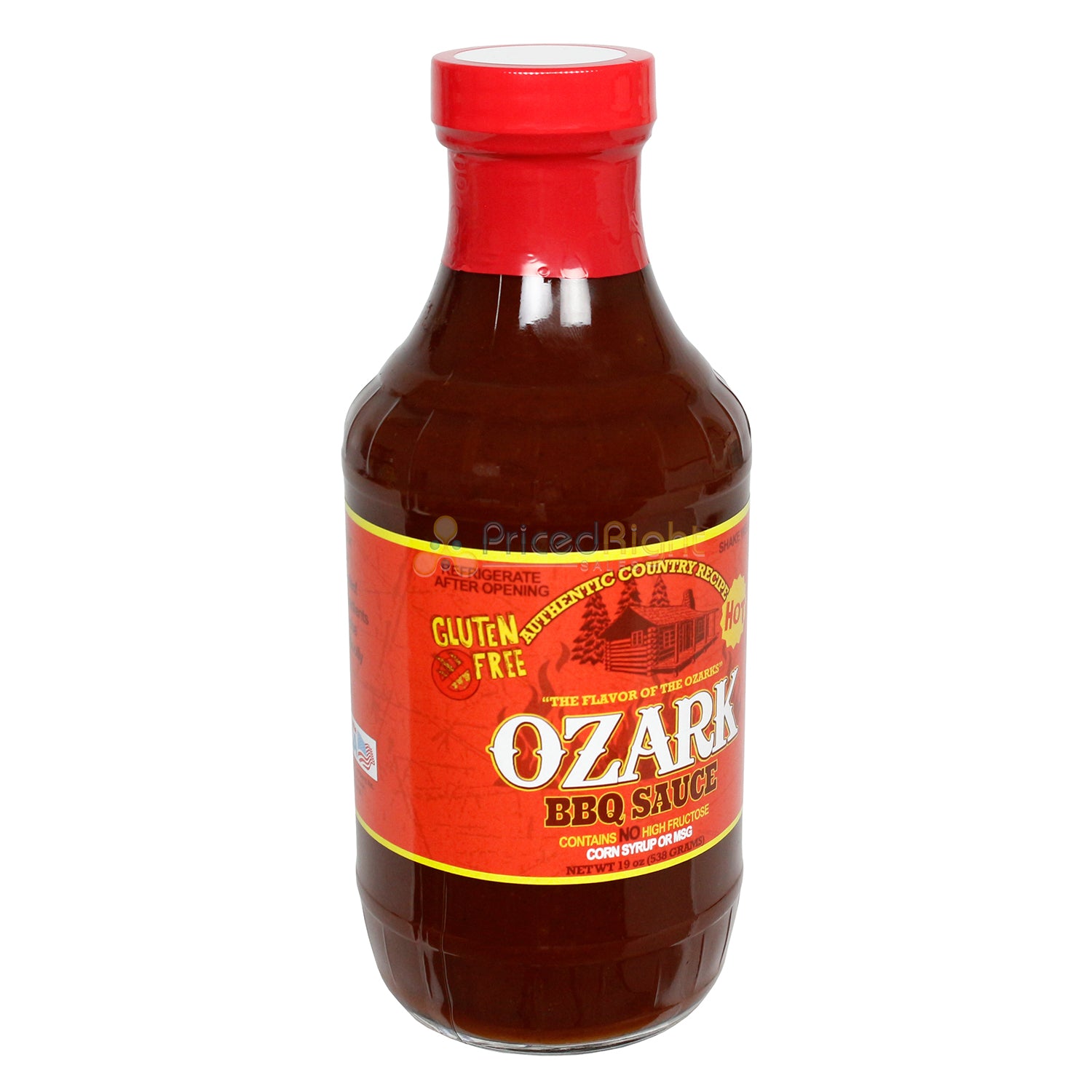 Ozark Hot BBQ Sauce Authentic Country Recipe Gluten Free No MSG No HFCS 19 Ounce