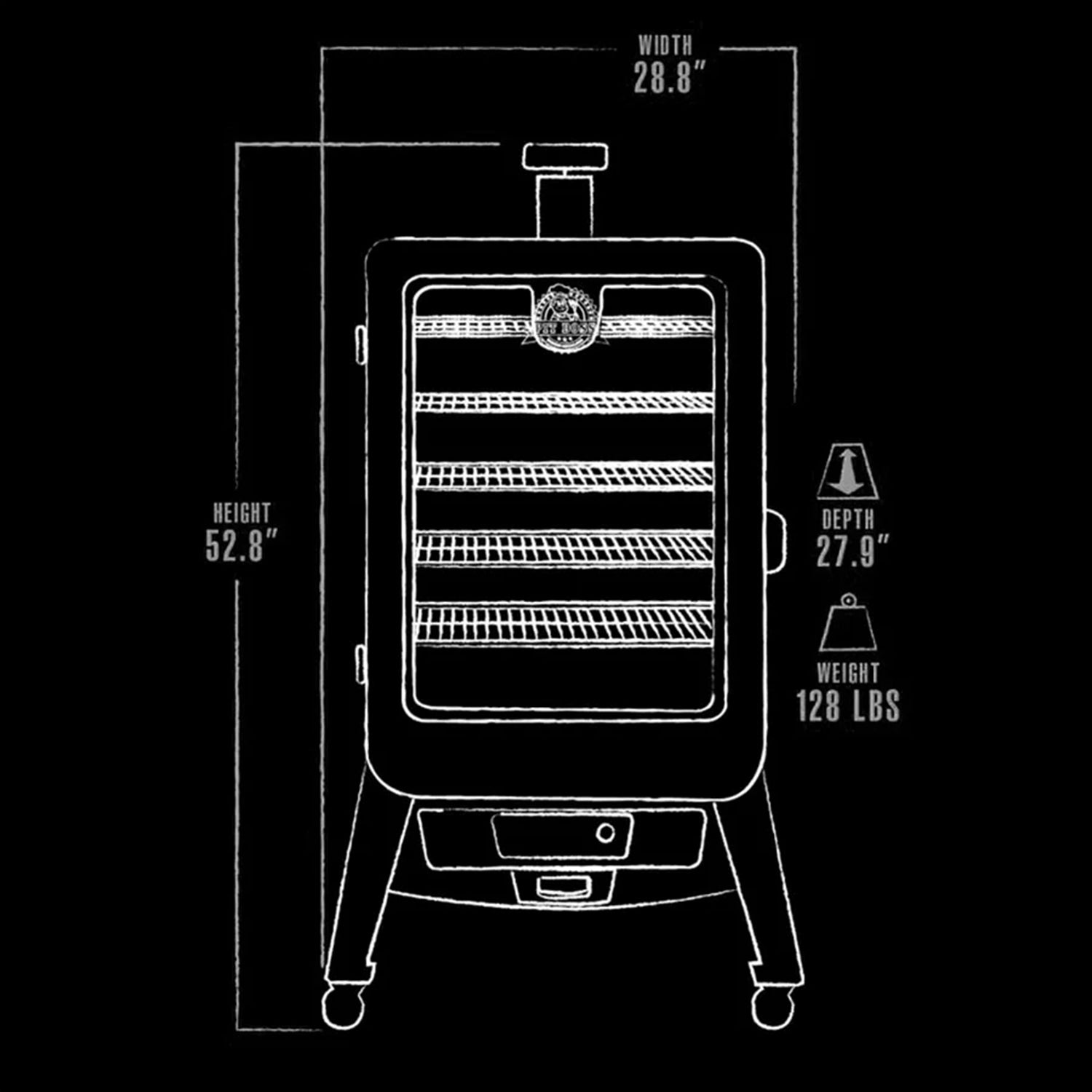 Pit Boss Copperhead 5 Series Vertical Wood Pellet Smoker Digital Board PBV5P1