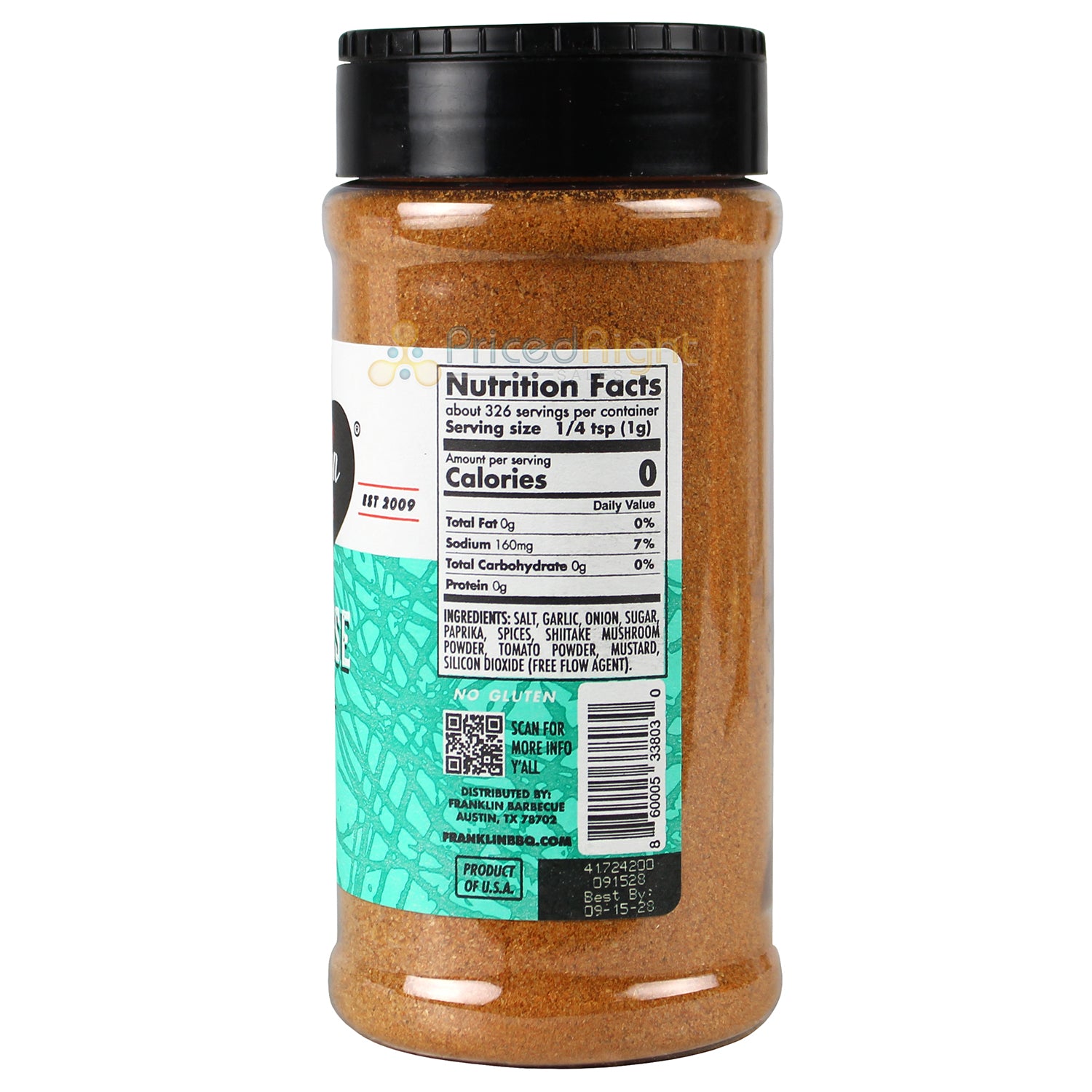 Franklin All Purpose Spice Rub 11.5 Oz Gluten Free 86000533803