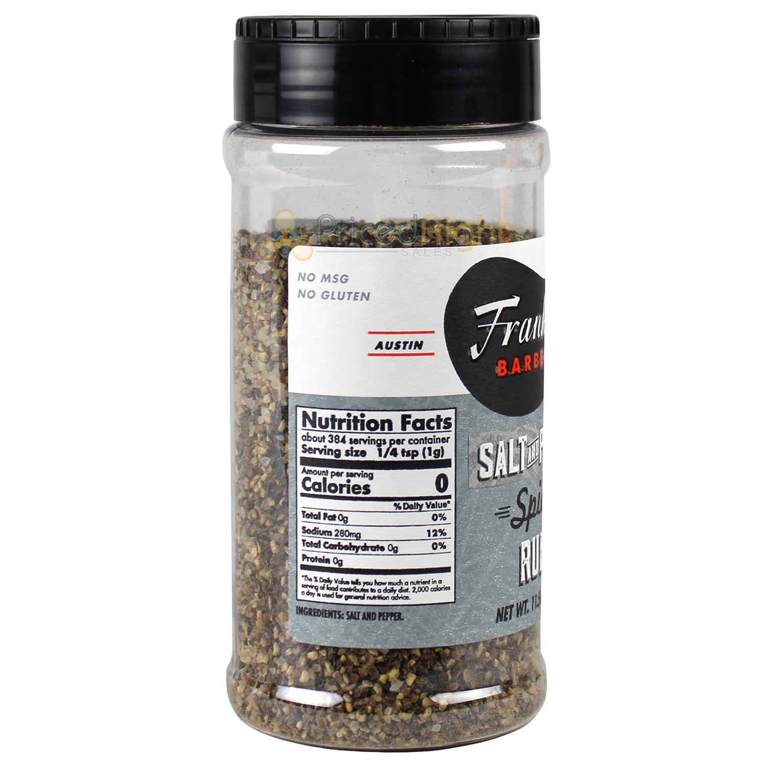 Franklin Salt and Pepper Spice Rub 11.5 Oz Gluten and MSG Free 86000533804