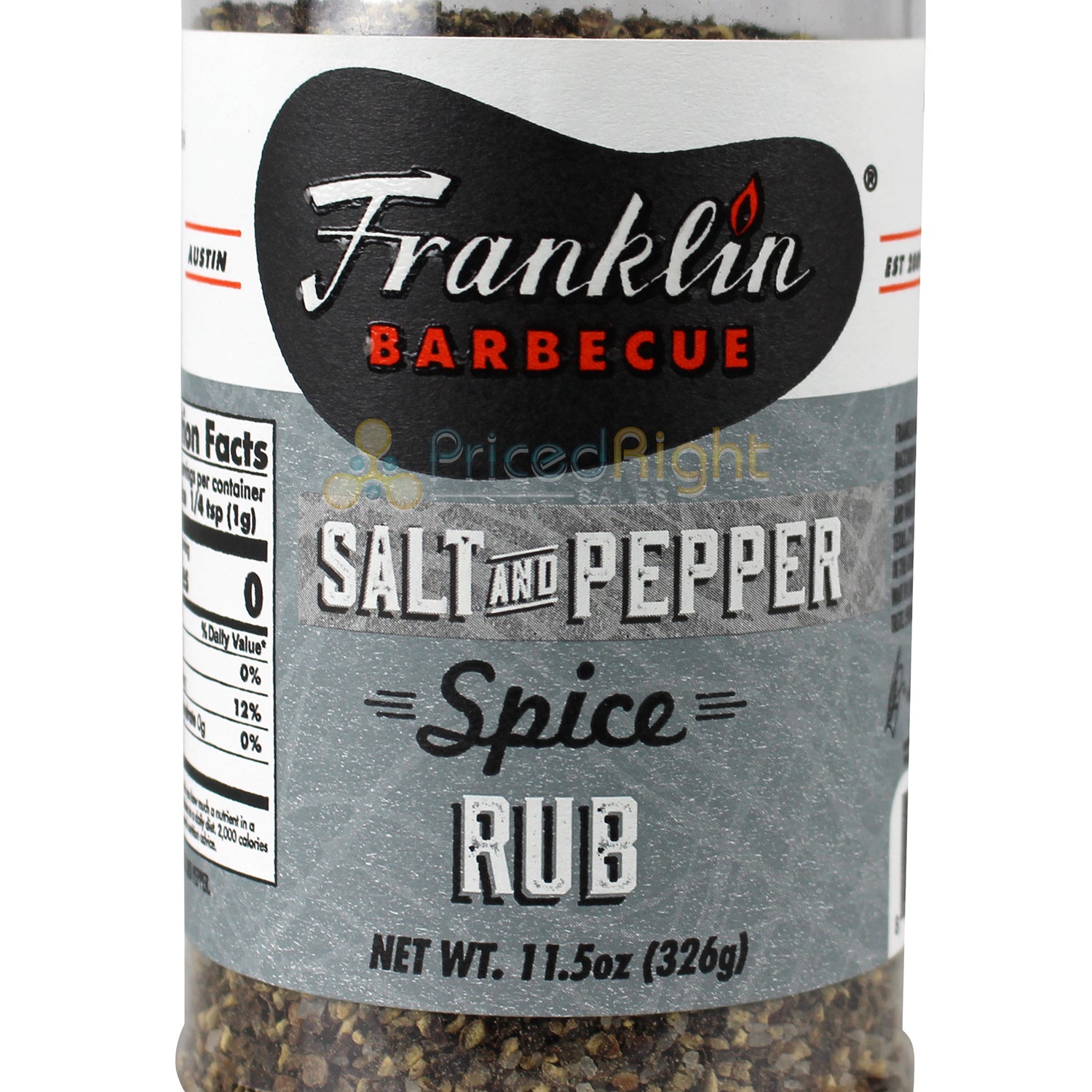 Franklin Salt and Pepper Spice Rub 11.5 Oz Gluten and MSG Free 86000533804