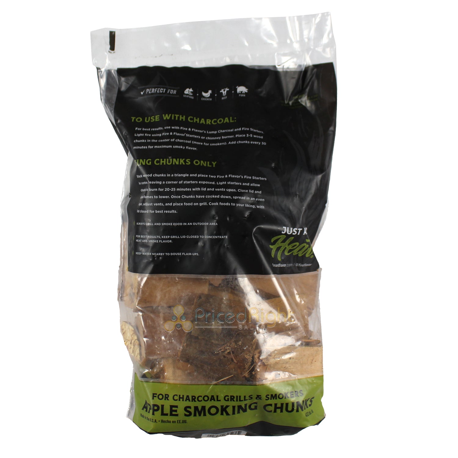 Fire & Flavor Premium Smoking Apple Wood Chunks 4lbs 892805005720