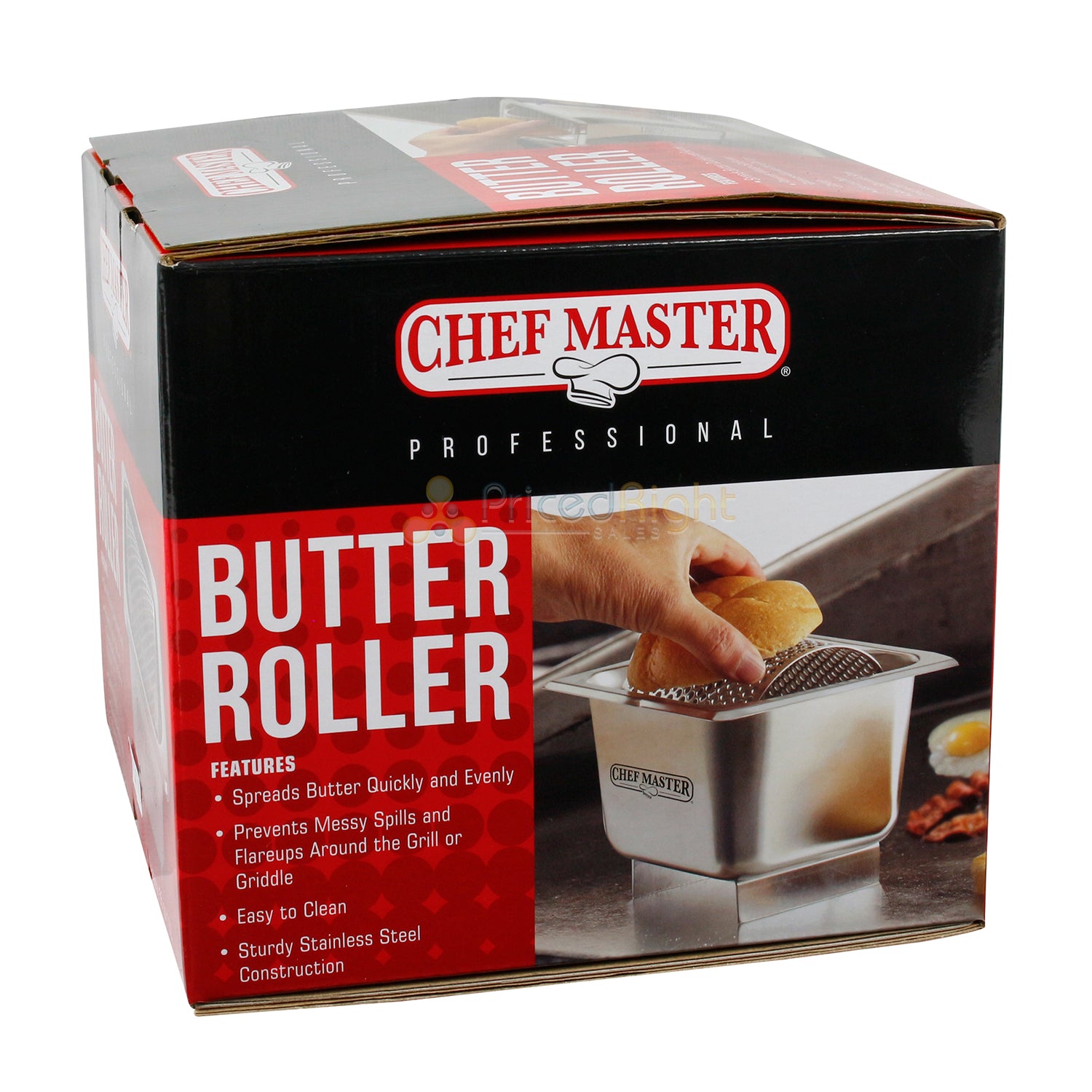 Chef Master Professional Butter Roller Stainless Steel Removable Wheel 55 Oz