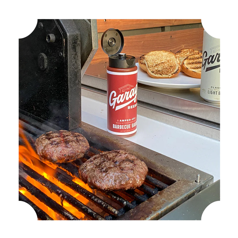 Garage Beer-B-Q Amped Up Barbecue Sauce 15 Oz w/ Ten Percent Beer Kosher 9718-6