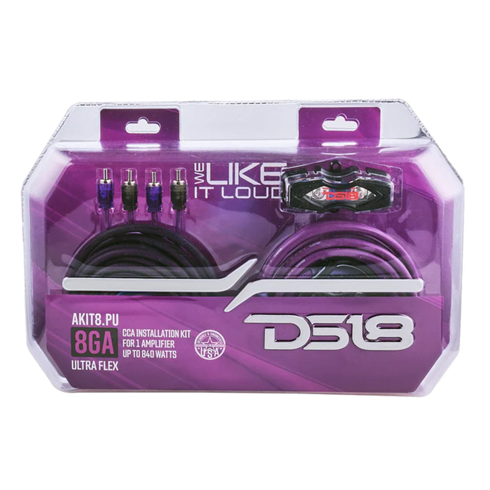 DS18 Amplifier Wiring Installation Kit 0 Gauge CCA 350W RMS Purple AKIT0.PU