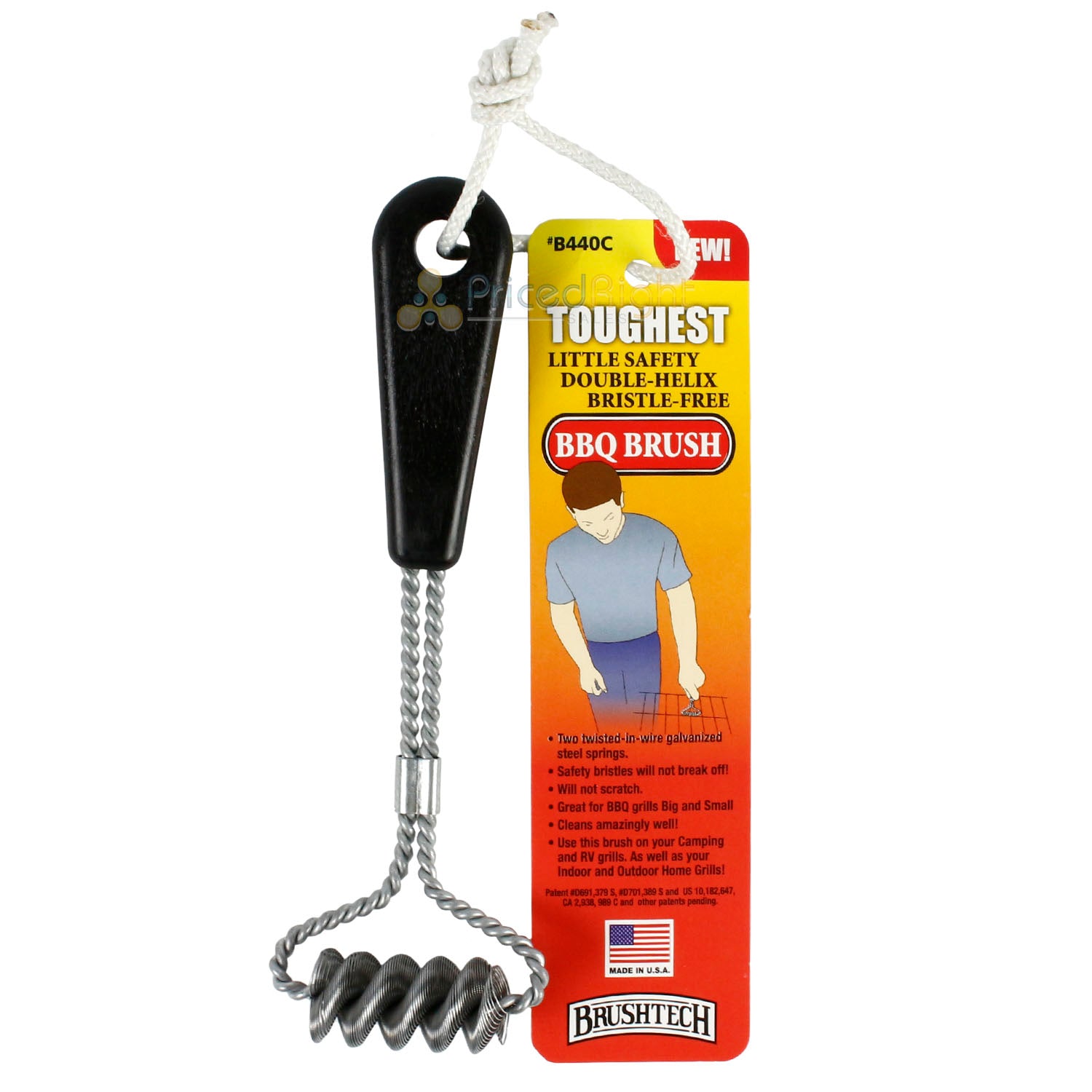 BrushTech Toughest Little Safety Double-Helix Bristle Free BBQ Grill Brush B440C