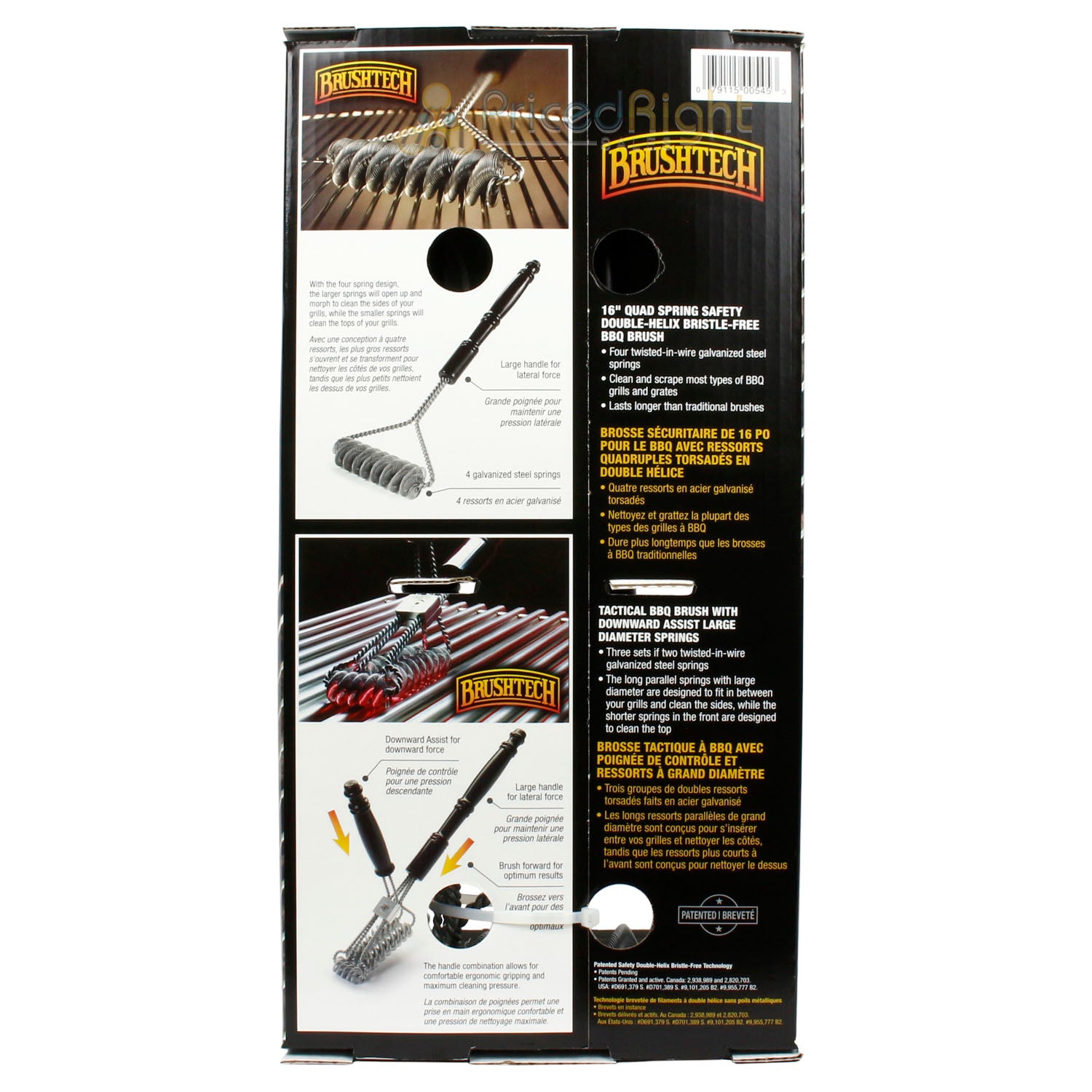 BrushTech 16" Quad Spring and Tactical BBQ Bristle Free Grill Brush Kit  B545C