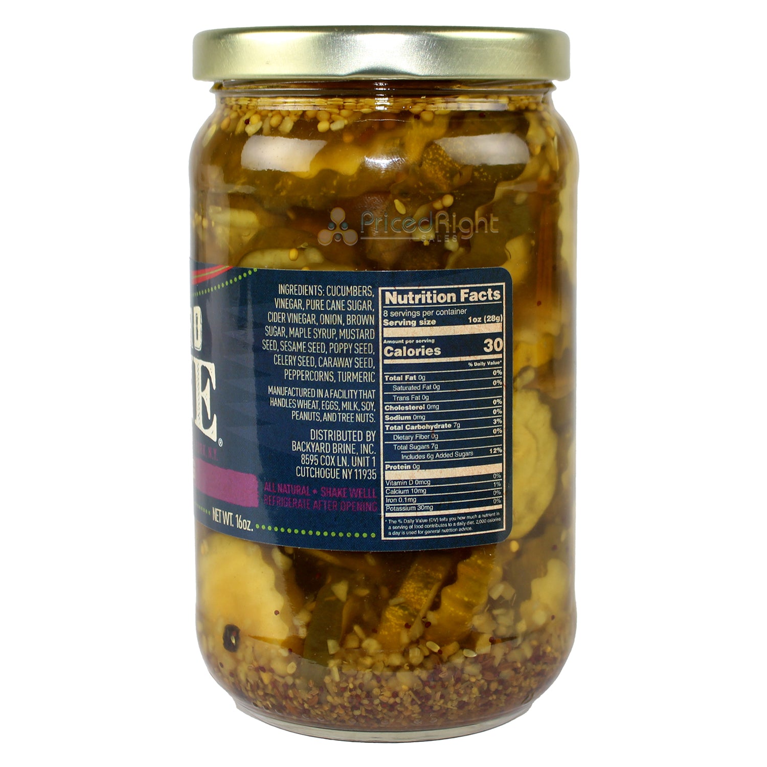 Backyard Brine Everything Bread and Butter Pickles 16 Oz Vegan and Vegetarian