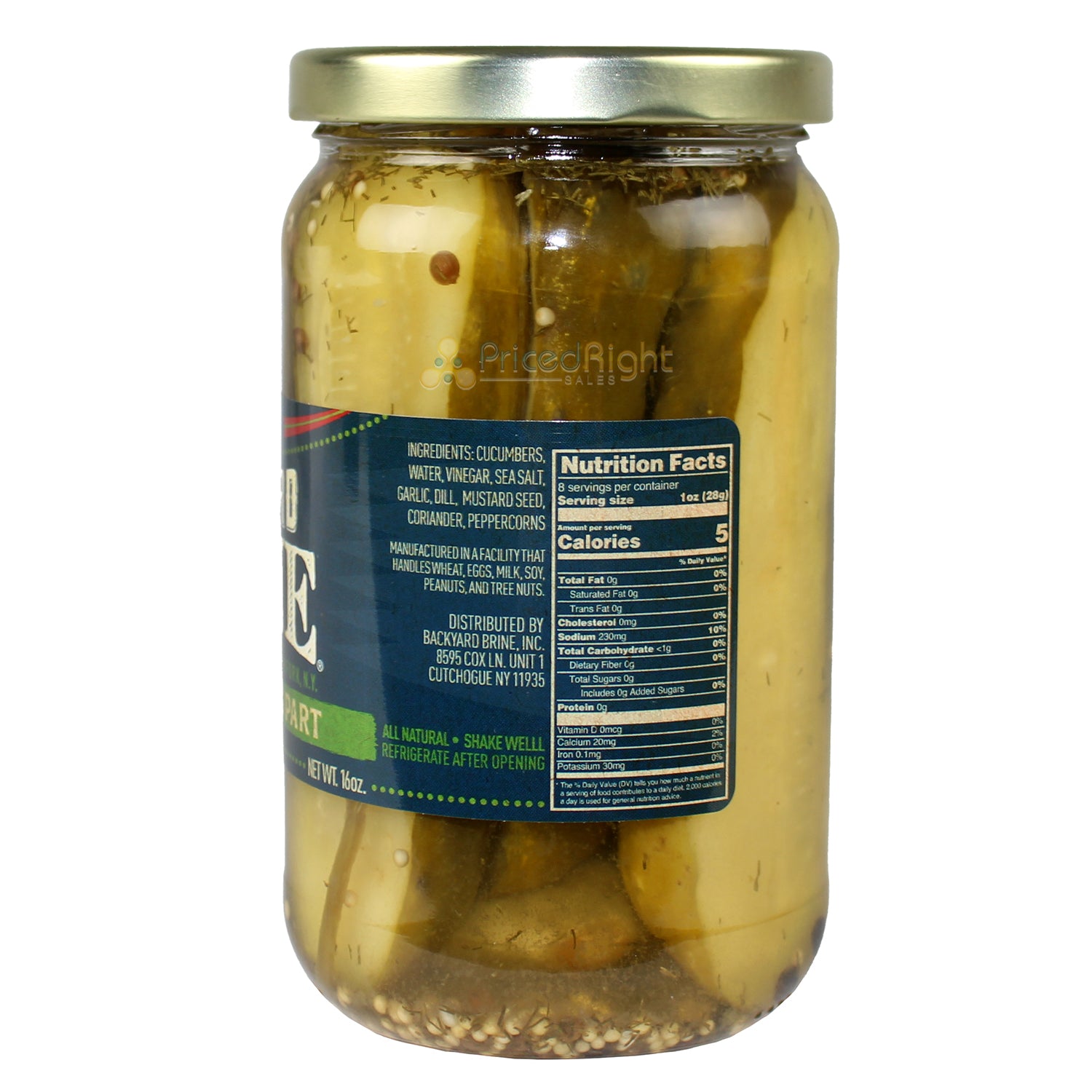 Backyard Brine Dill Death Do Us Part Garlic Dill Pickles 16 oz All Natural Vegan