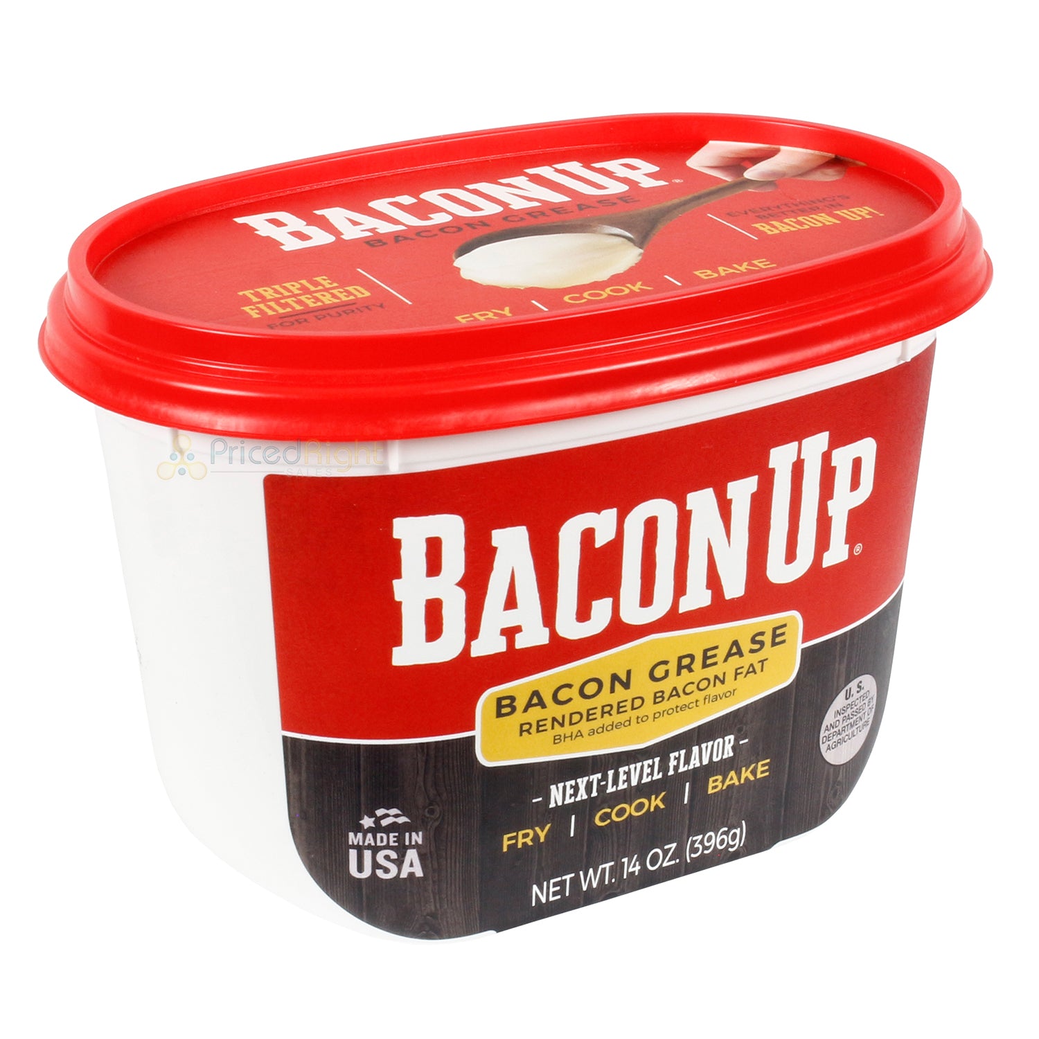 Bacon Up Bacon Grease Rendered Bacon Fat Triple Filtered Fry Cook Bake 14 Oz