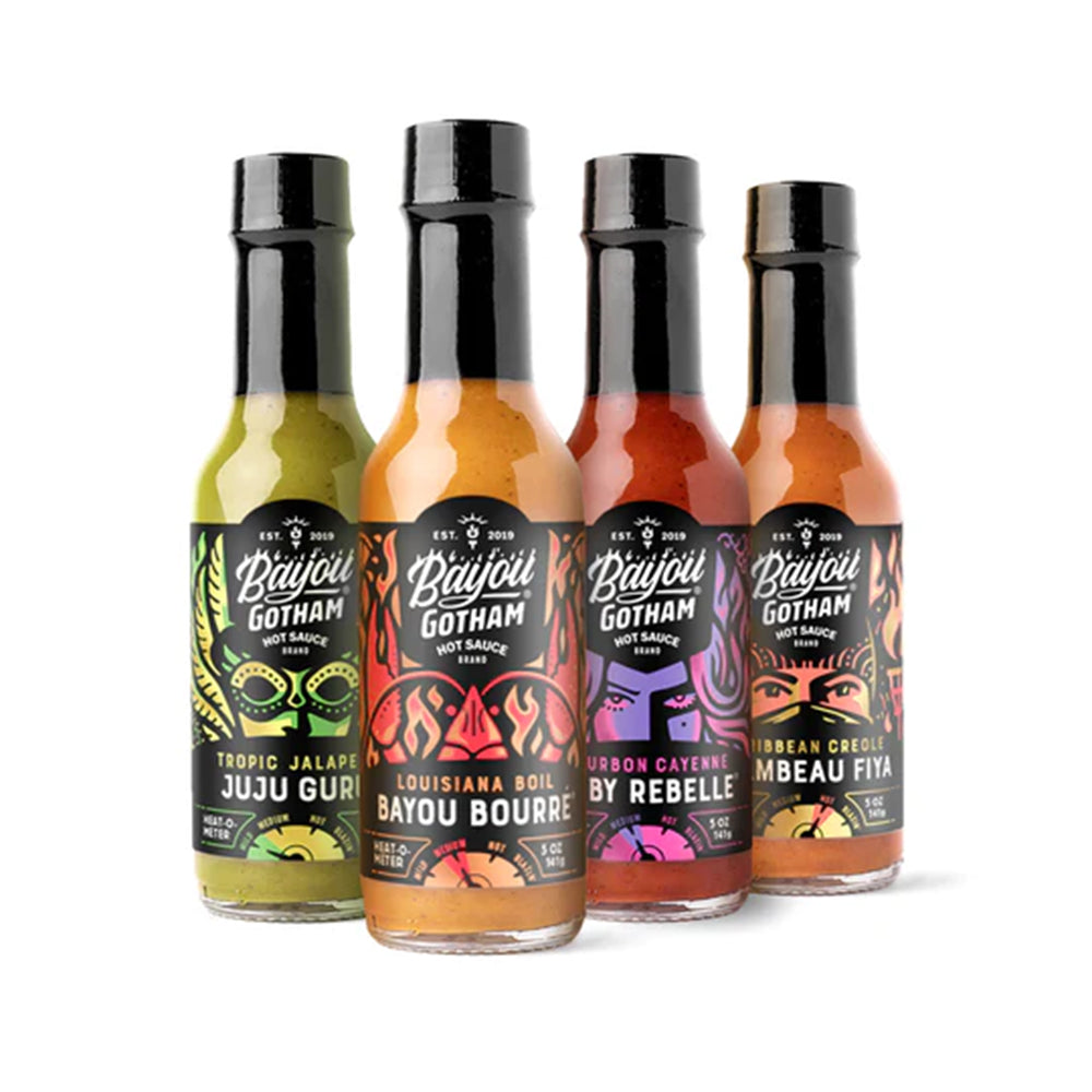 Bayou Gotham Hot Sauce Collection 4-Pack Gift Set Gluten Free BAYOU GIFTSET