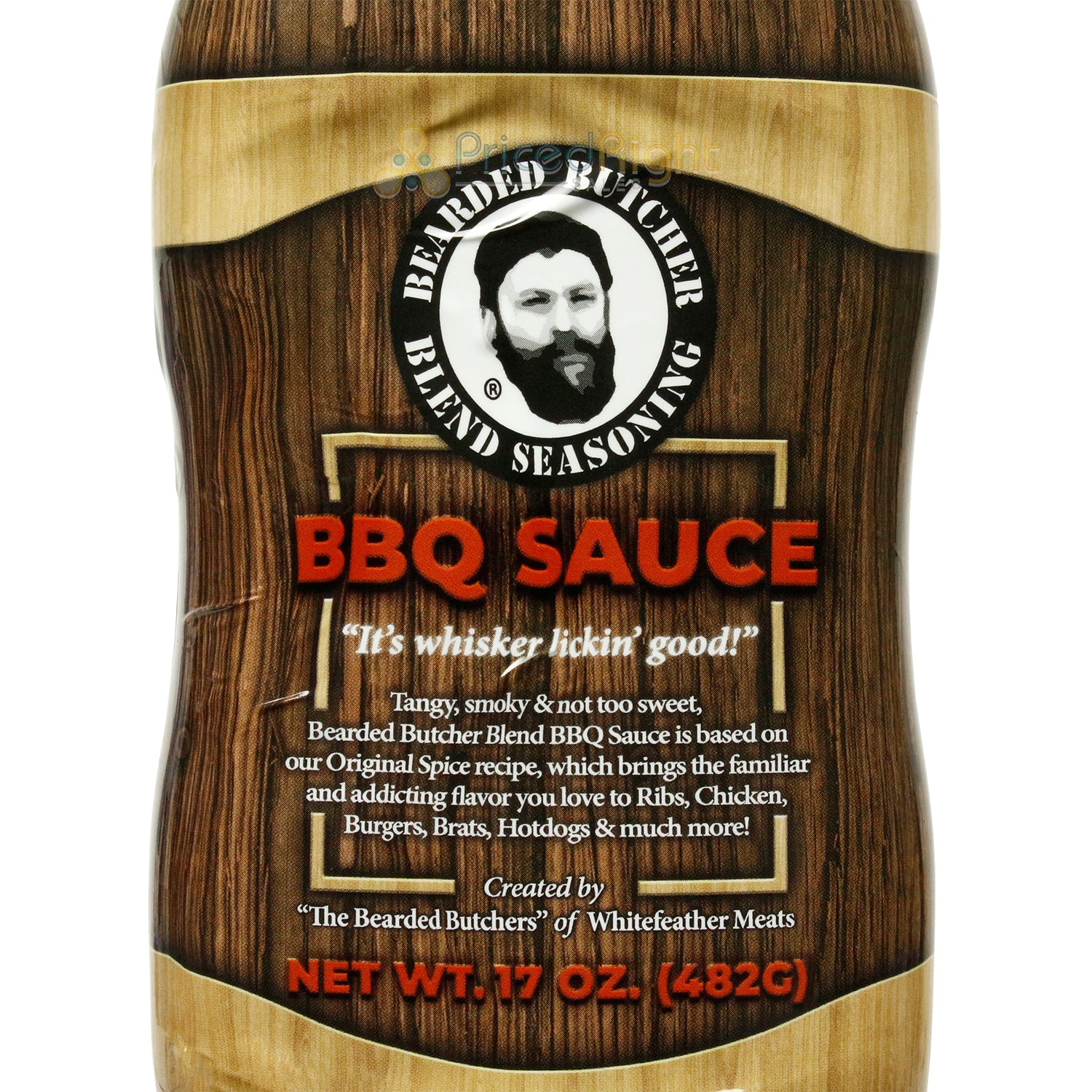 Bearded Butcher BBQ Sauce 17oz Squeeze Bottle Gluten Free No MSG Tangy Smoky