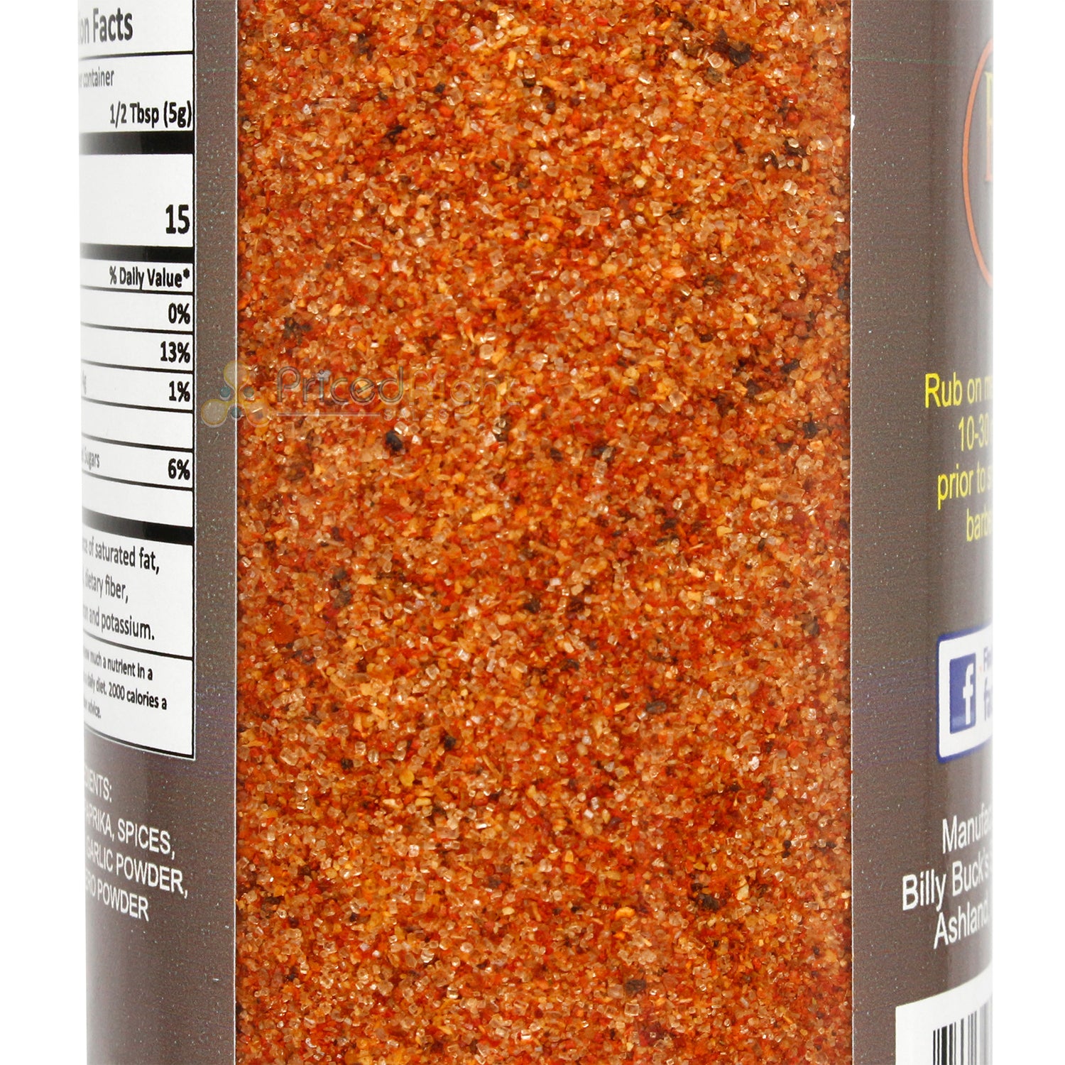 Billy Buck's Smokehouse Kinda Spicy Rub Beef Pork Chicken Seafood Game 5.5 Oz