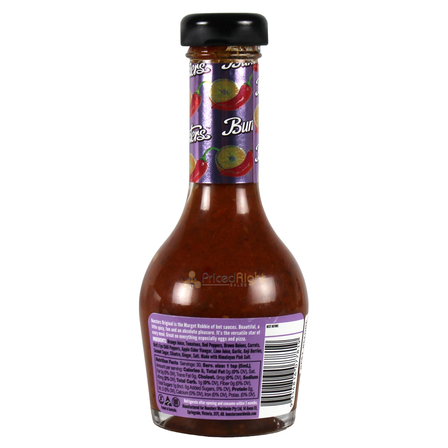 Bunsters Original Hot Sauce Full of Aussie Fruit N Veg 8/10 Heat Gluten Free 5oz