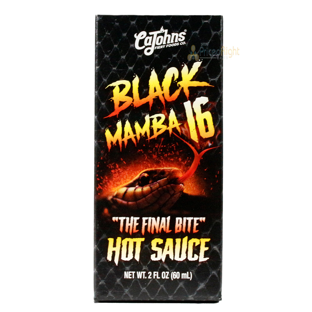 CaJohns Black Mamba 16 Final Bite Hot Sauce 2 Oz 16 Million Scoville Heat Units