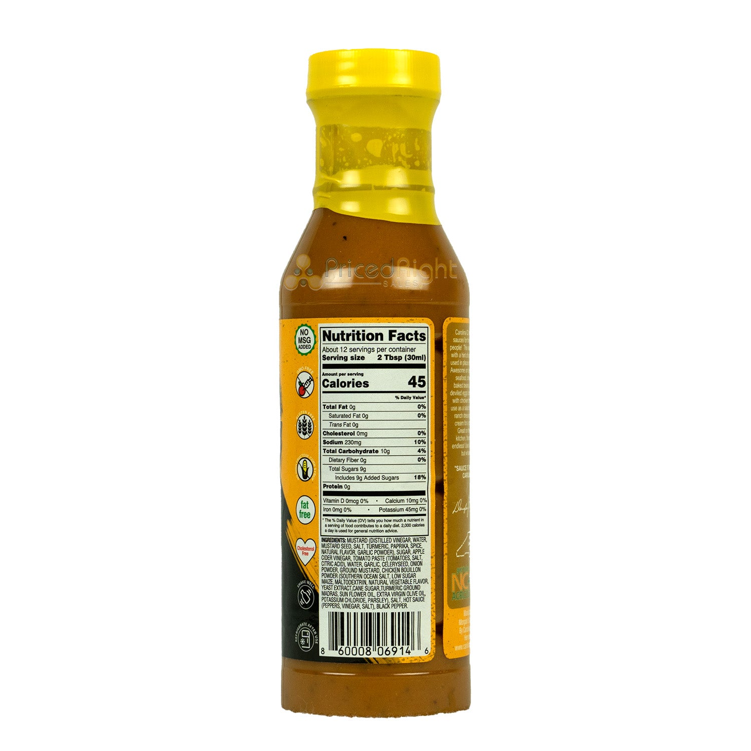 Morgan's Carolina Q Southern Mustard Sauce Bold & Tangy GMO & Gluten Free 12 oz