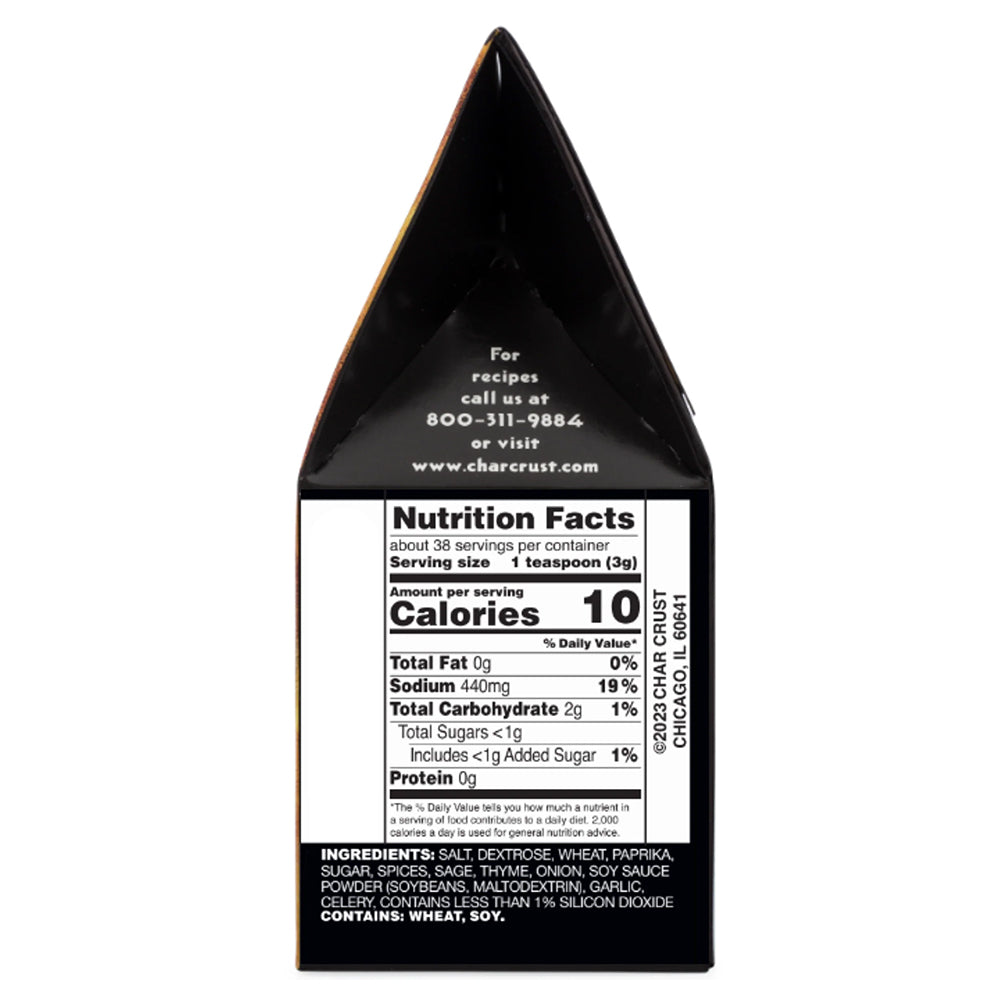 Char Crust Classic Turkey Rub Seasoning 4 Oz Pack for 12-18lb turkey Herbs Spice