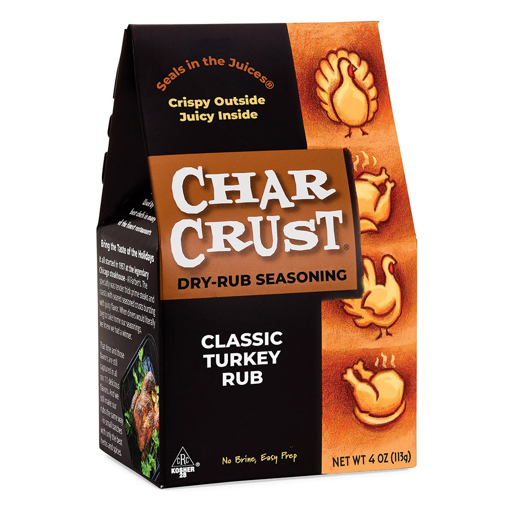 Char Crust Classic Turkey Rub Seasoning 4 Oz Pack for 12-18lb turkey Herbs Spice